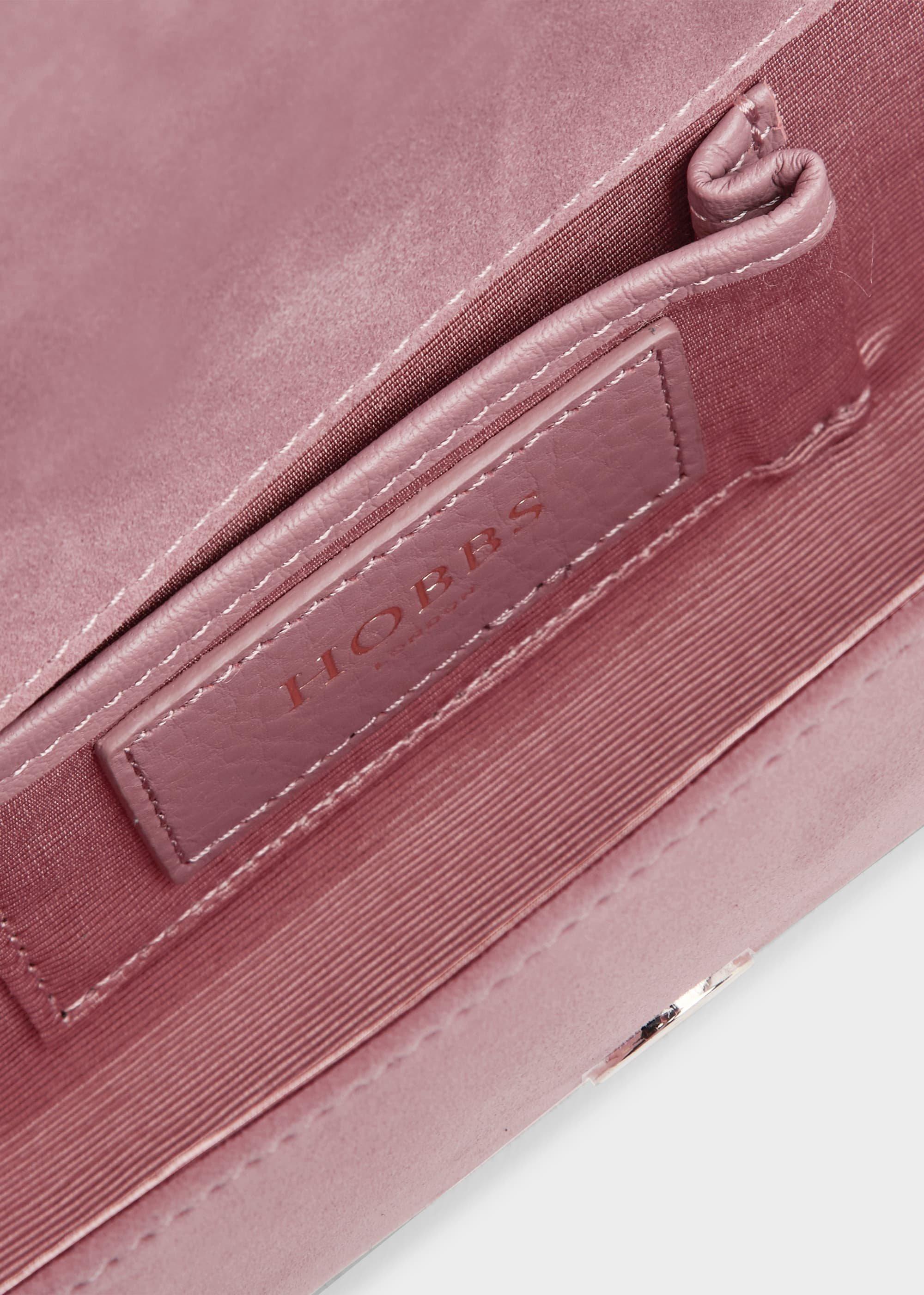 Evie Suede Clutch Bag, Dusky Pink, hi-res