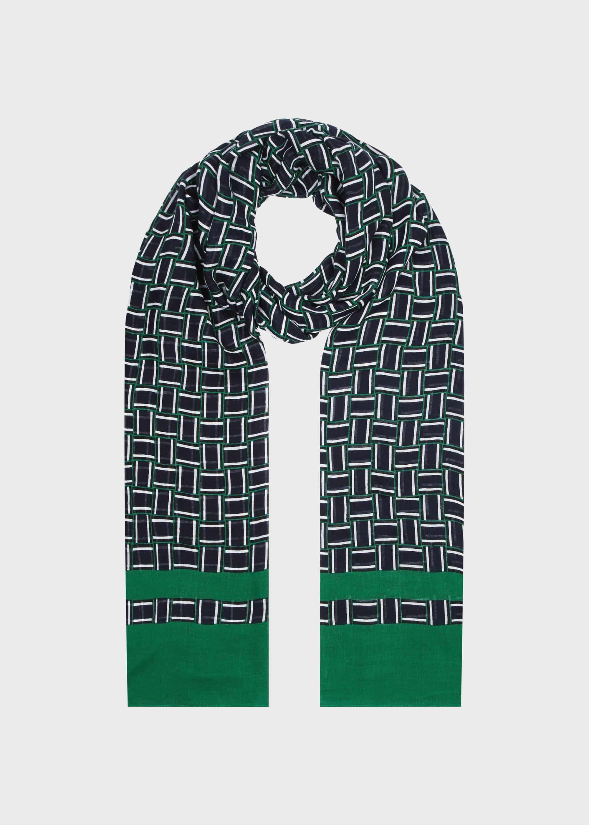 Aubrey Scarf, Navy Green, hi-res