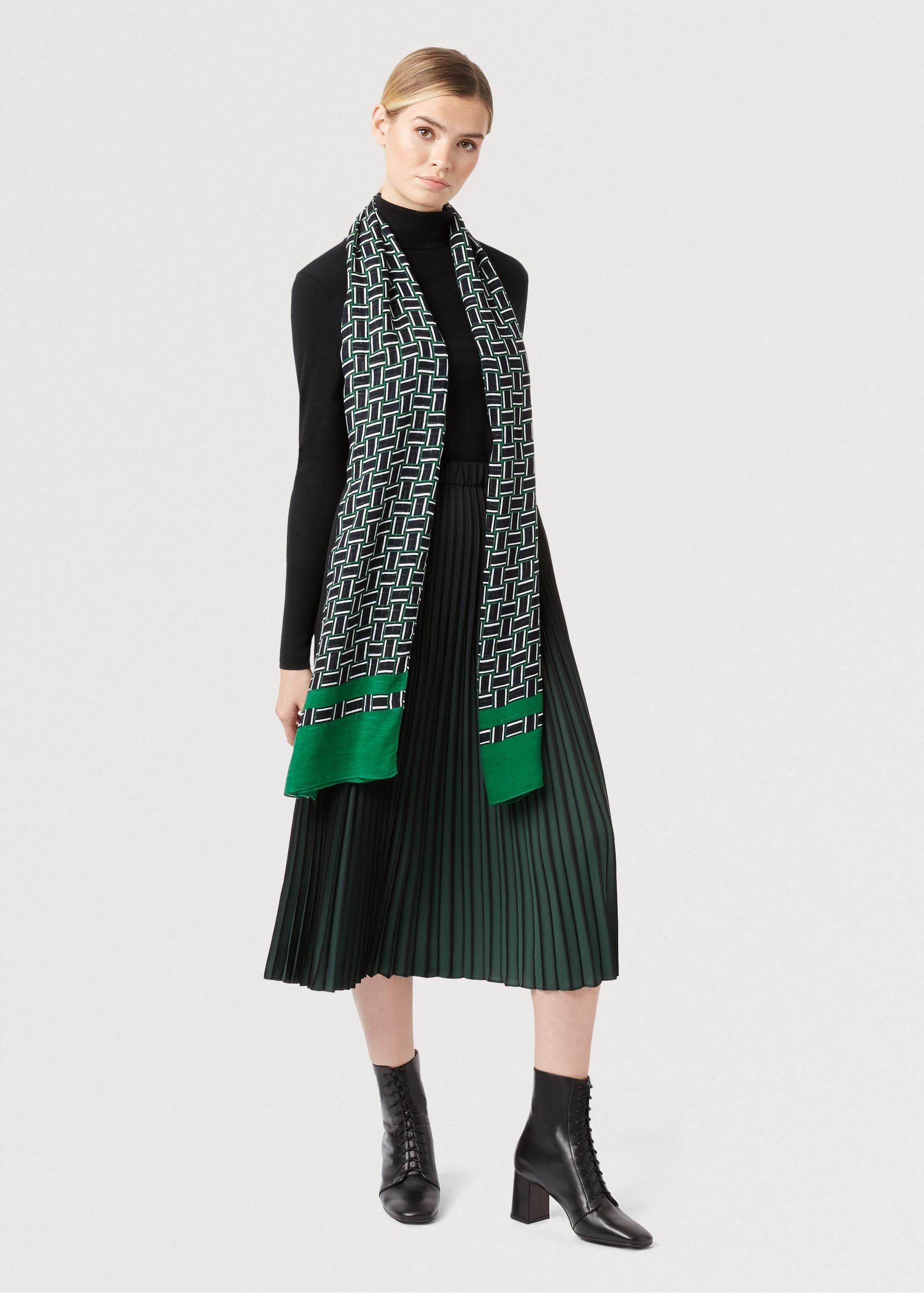 Aubrey Scarf, Navy Green, hi-res