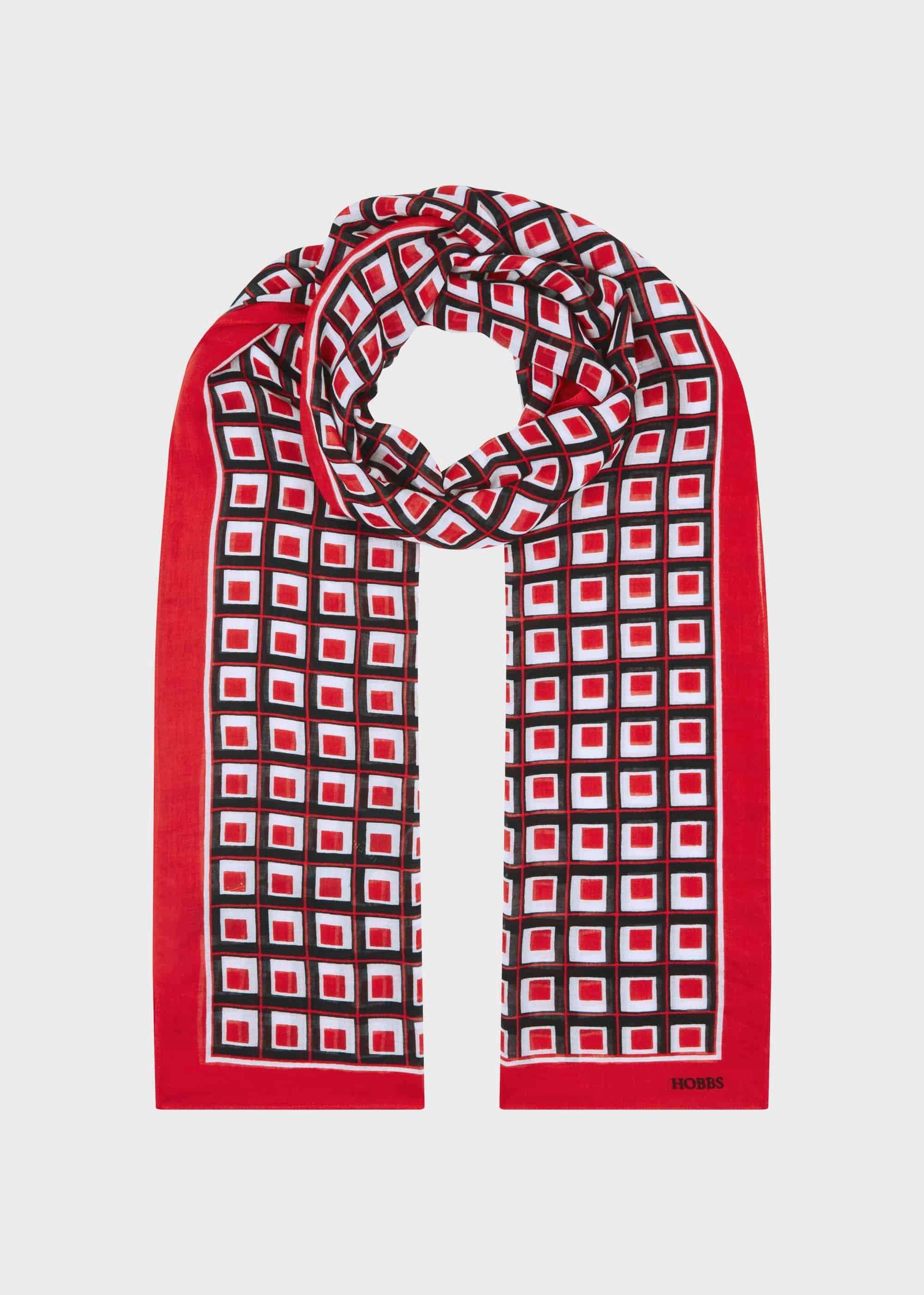 Cammy Scarf, Red Black, hi-res