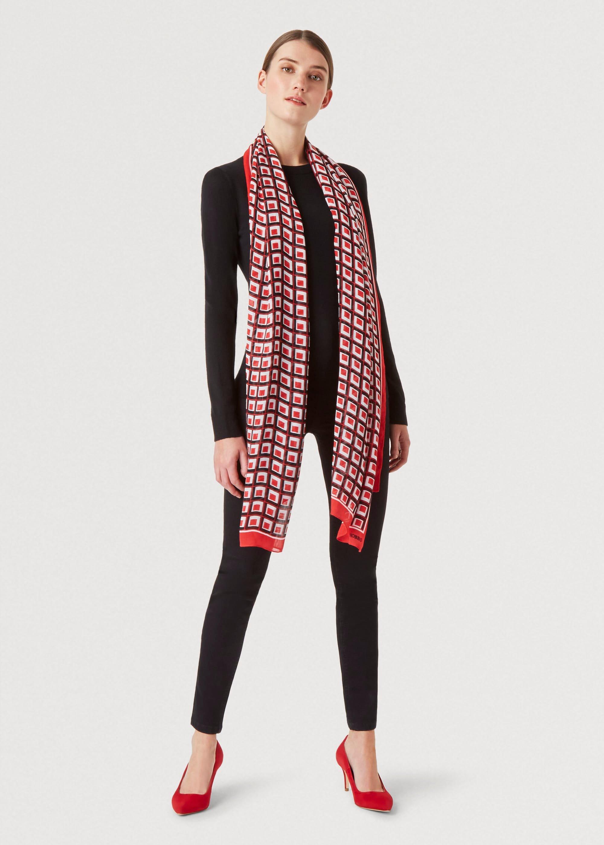 Cammy Scarf, Red Black, hi-res