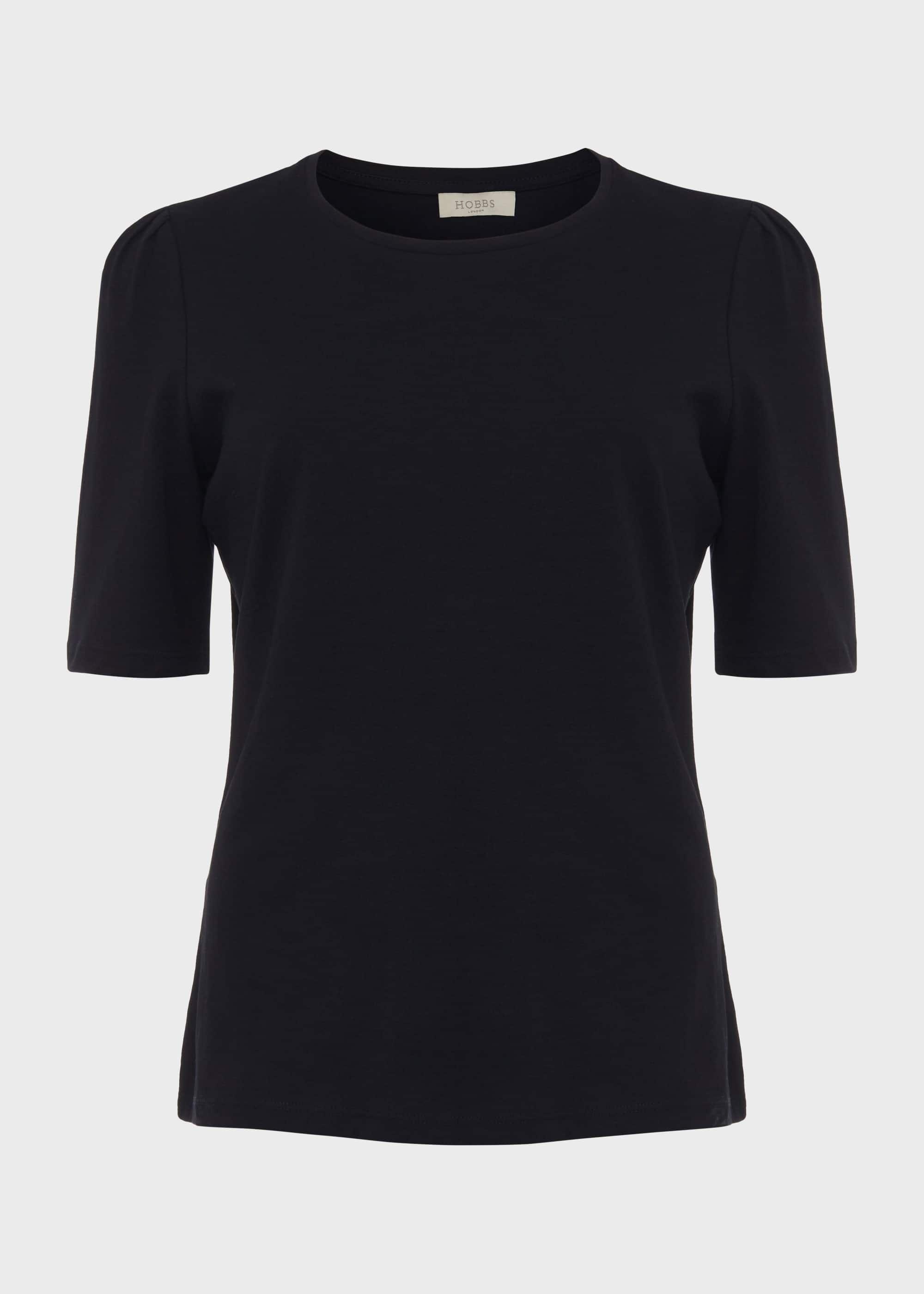 Eva Puff Sleeve T-Shirt, Navy, hi-res
