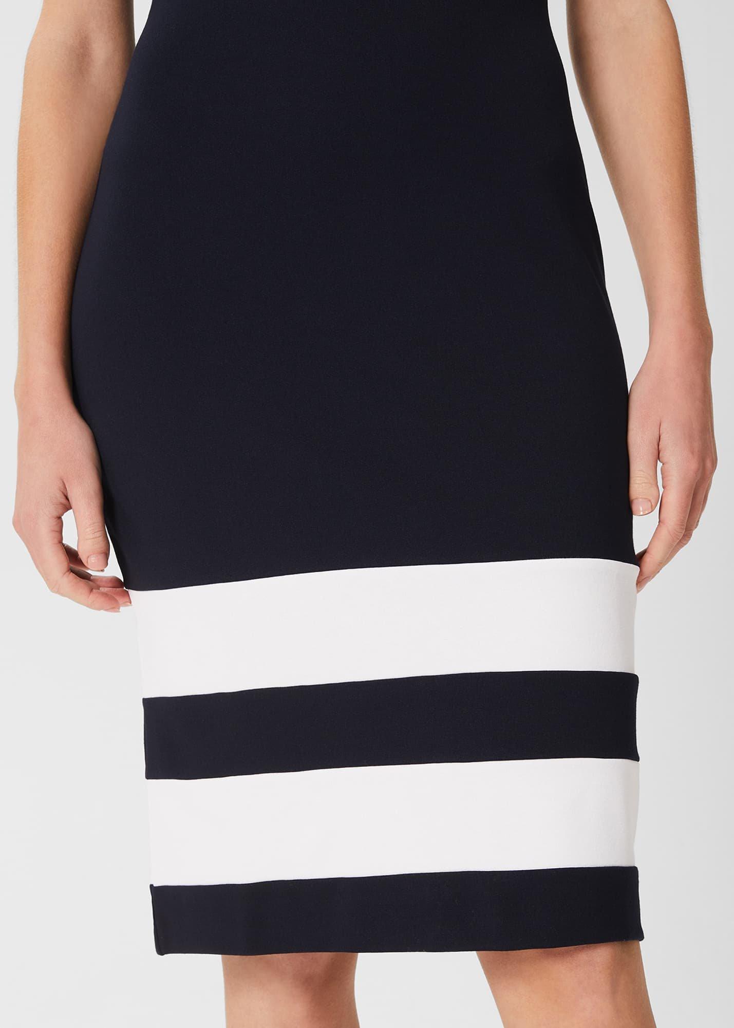 Betty Jersey Shift Dress, Navy Ivory, hi-res