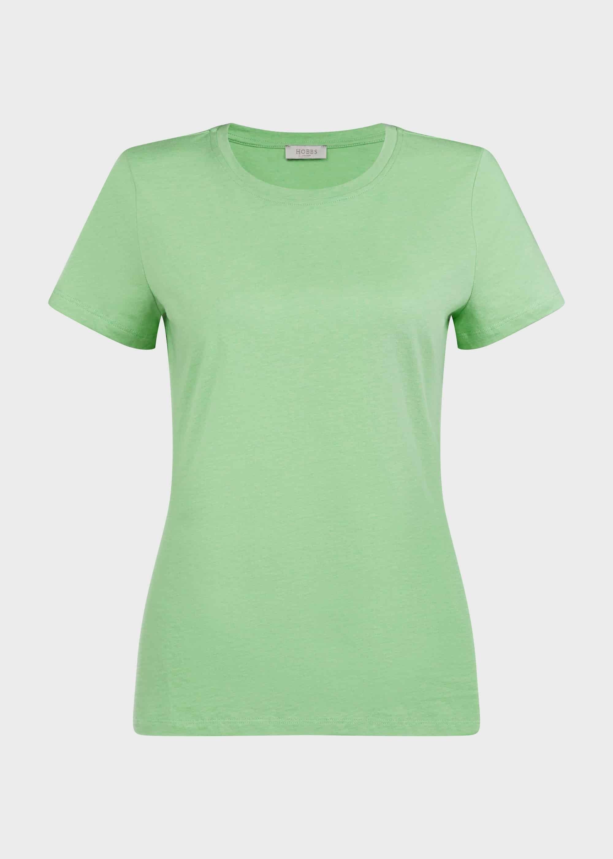 Pixie Cotton T-Shirt, Green Marl, hi-res