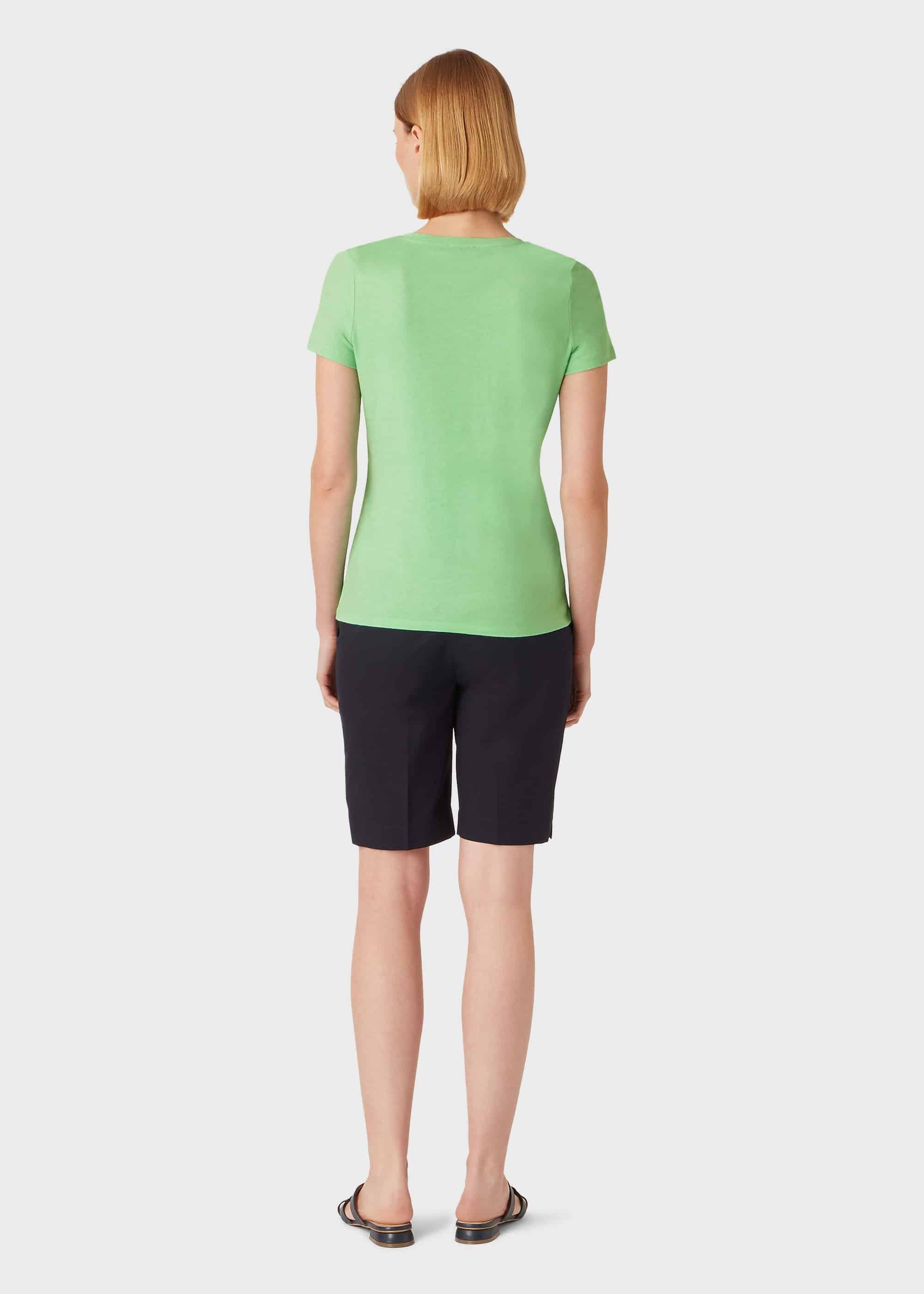 Pixie Cotton T-Shirt, Green Marl, hi-res