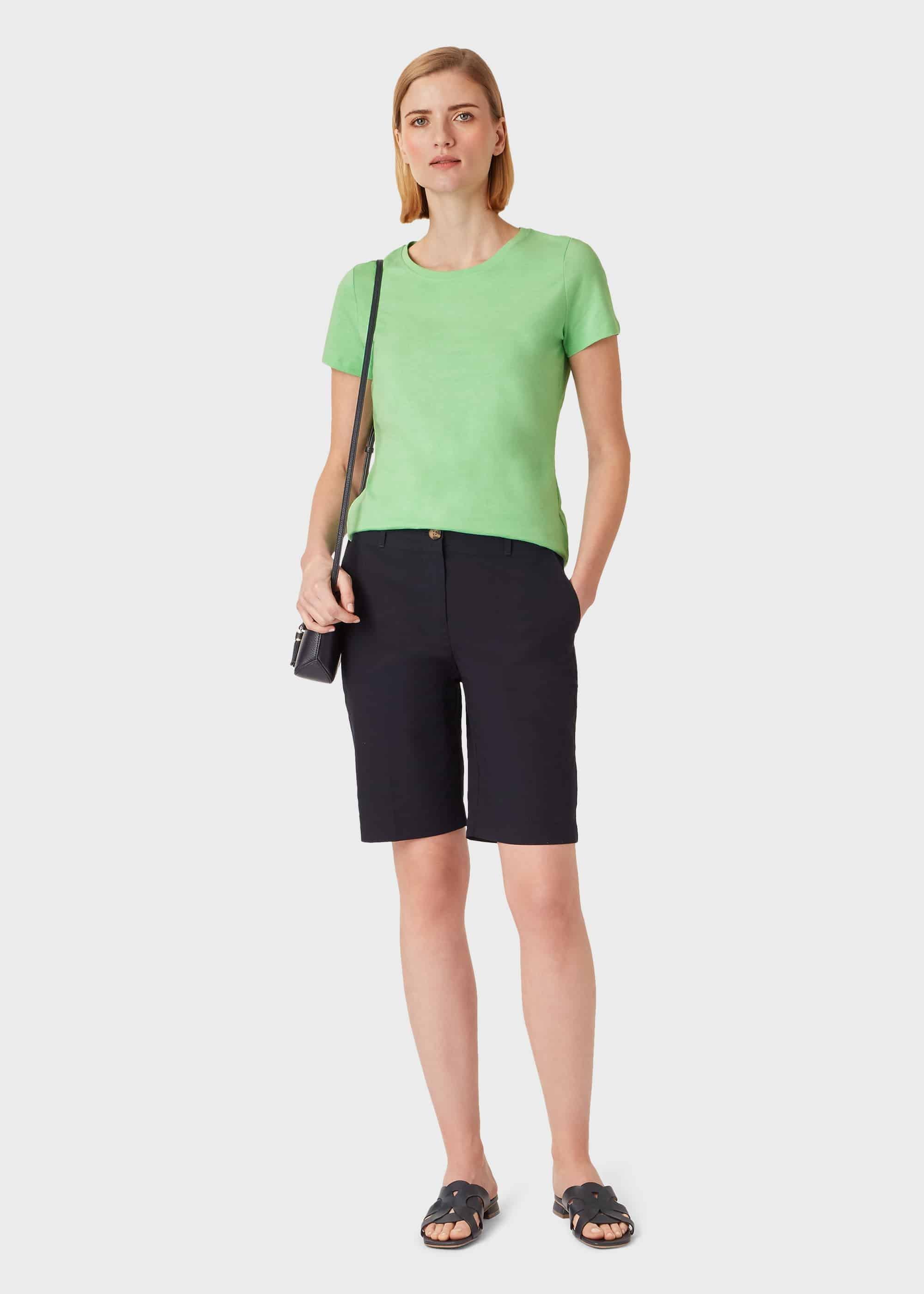 Pixie Cotton T-Shirt, Green Marl, hi-res