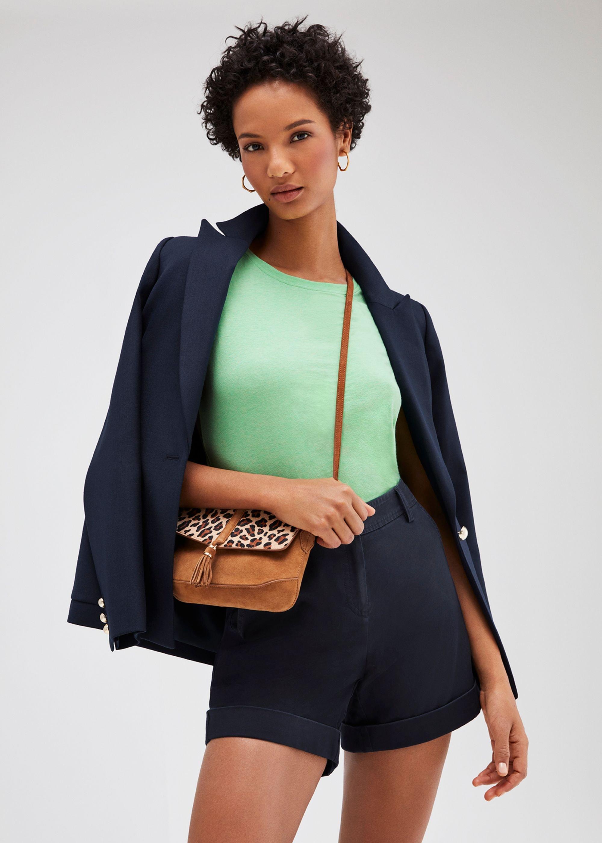 Pixie Cotton T-Shirt, Green Marl, hi-res