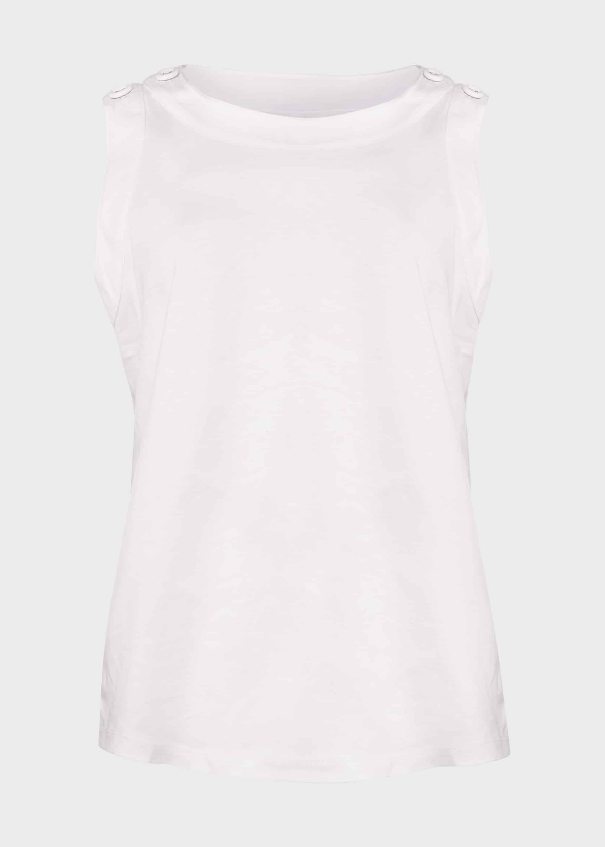 Maddy Cotton Vest, White, hi-res