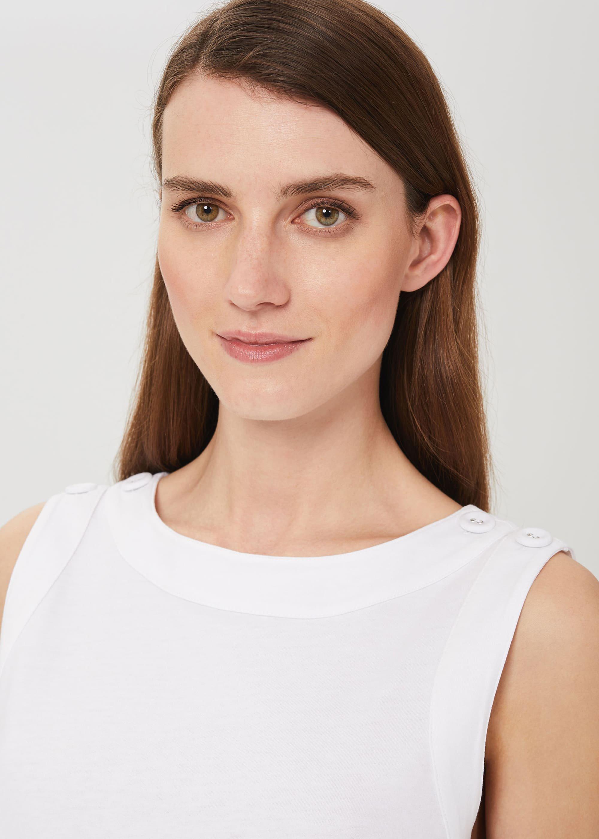 Maddy Cotton Vest, White, hi-res