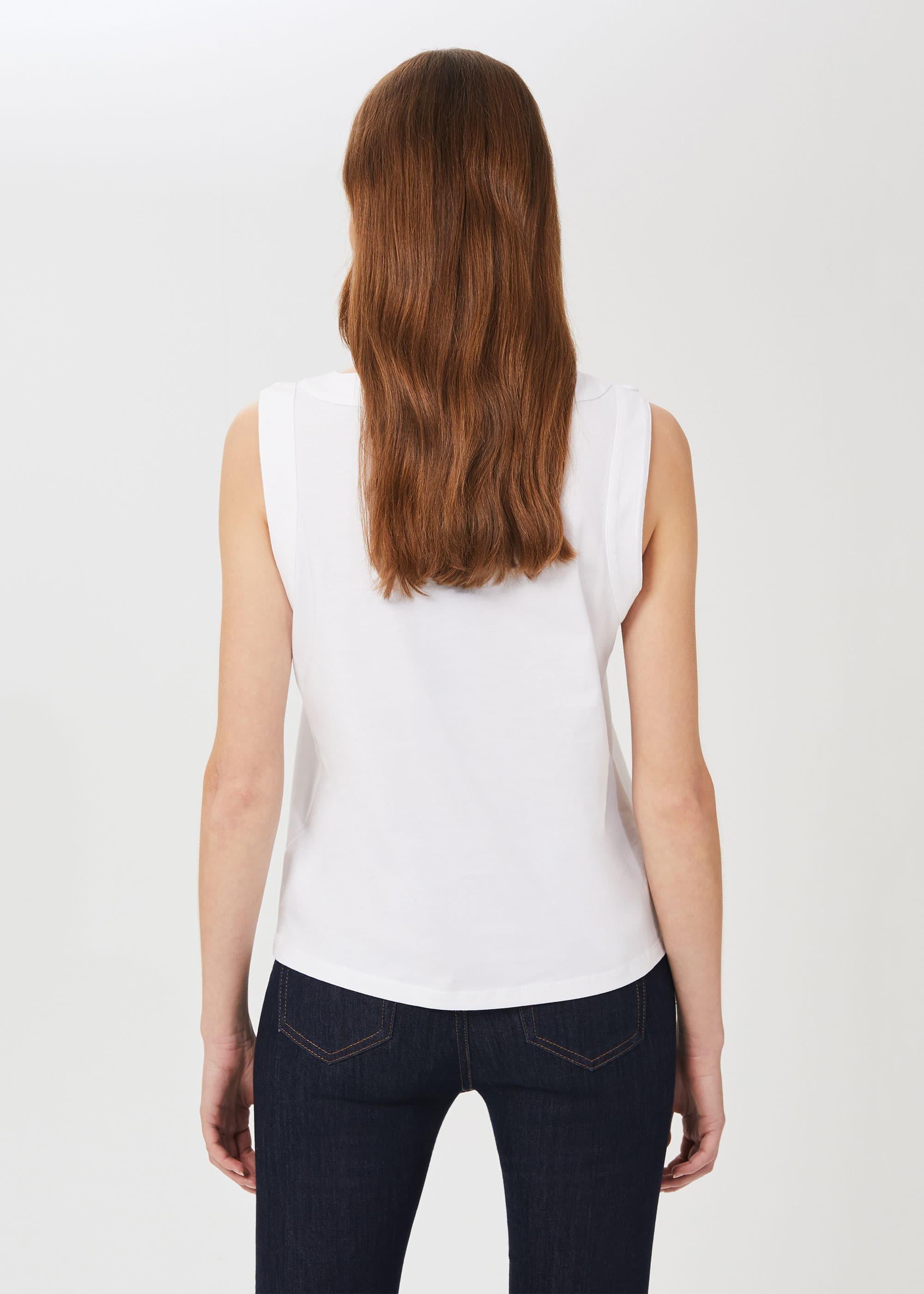 Maddy Cotton Vest, White, hi-res