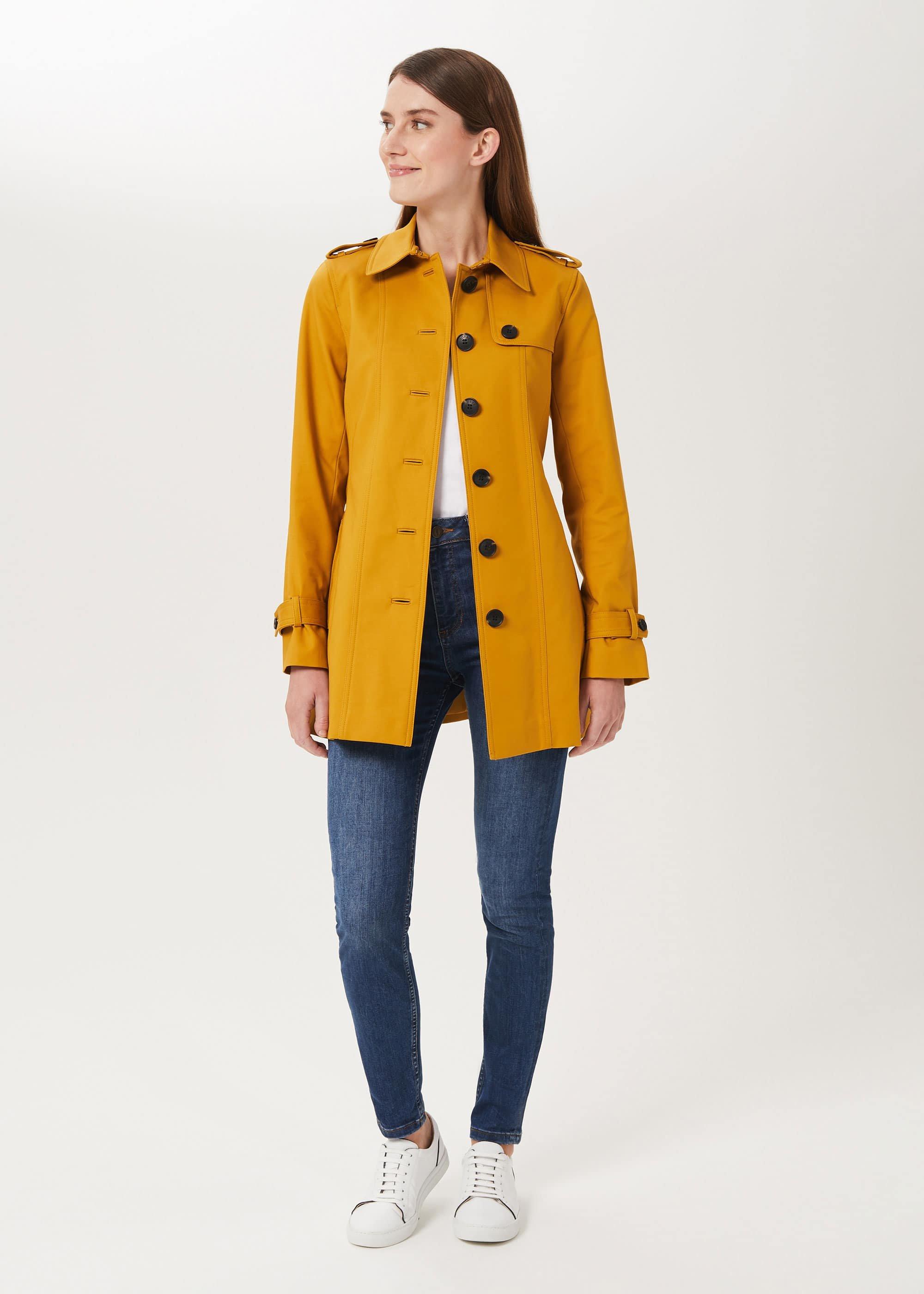 Ella Water Resistant Mac, Gold, hi-res