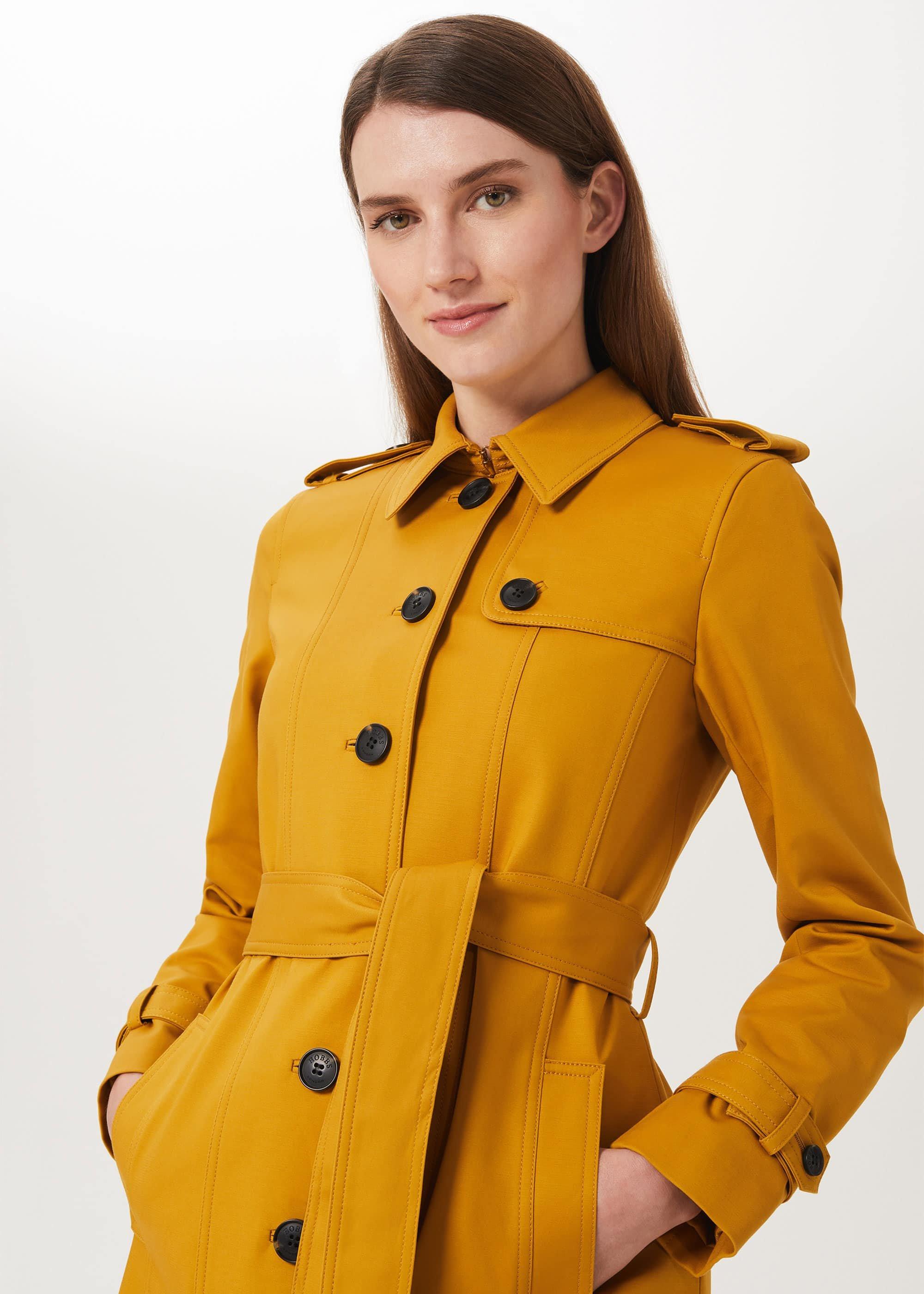 Ella Water Resistant Mac, Gold, hi-res