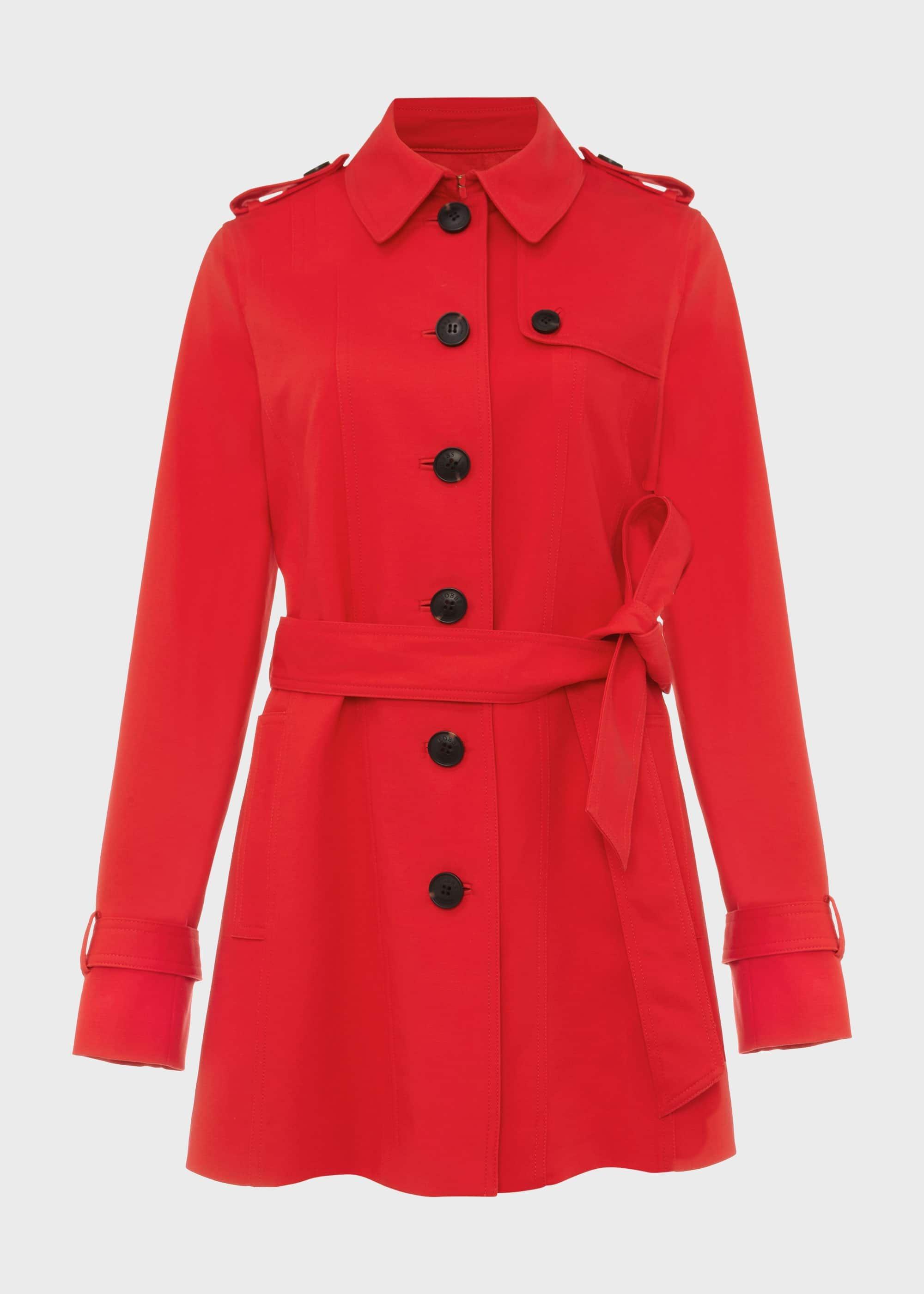 Ella Water Resistant Mac, Red, hi-res
