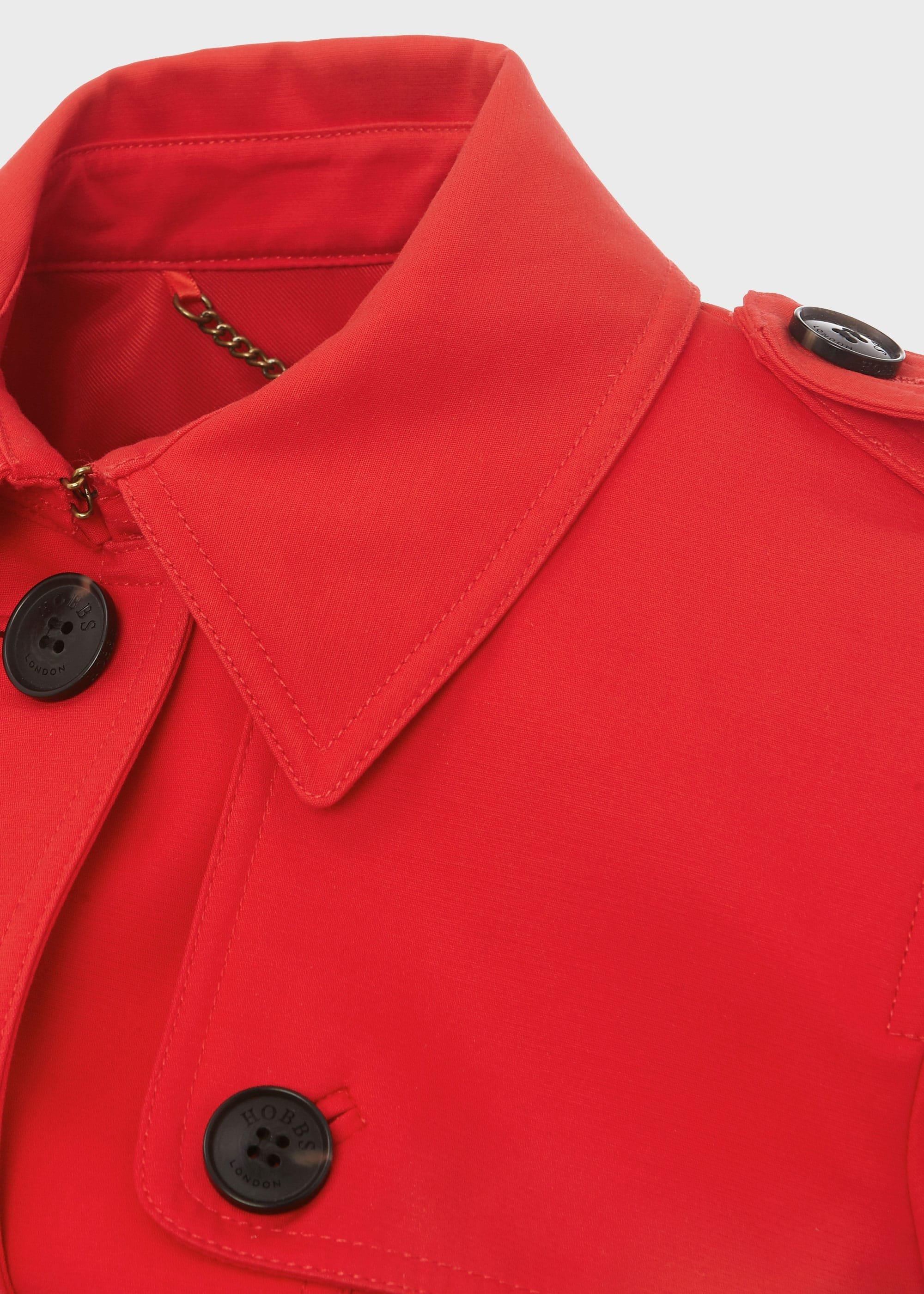 Ella Water Resistant Mac, Red, hi-res