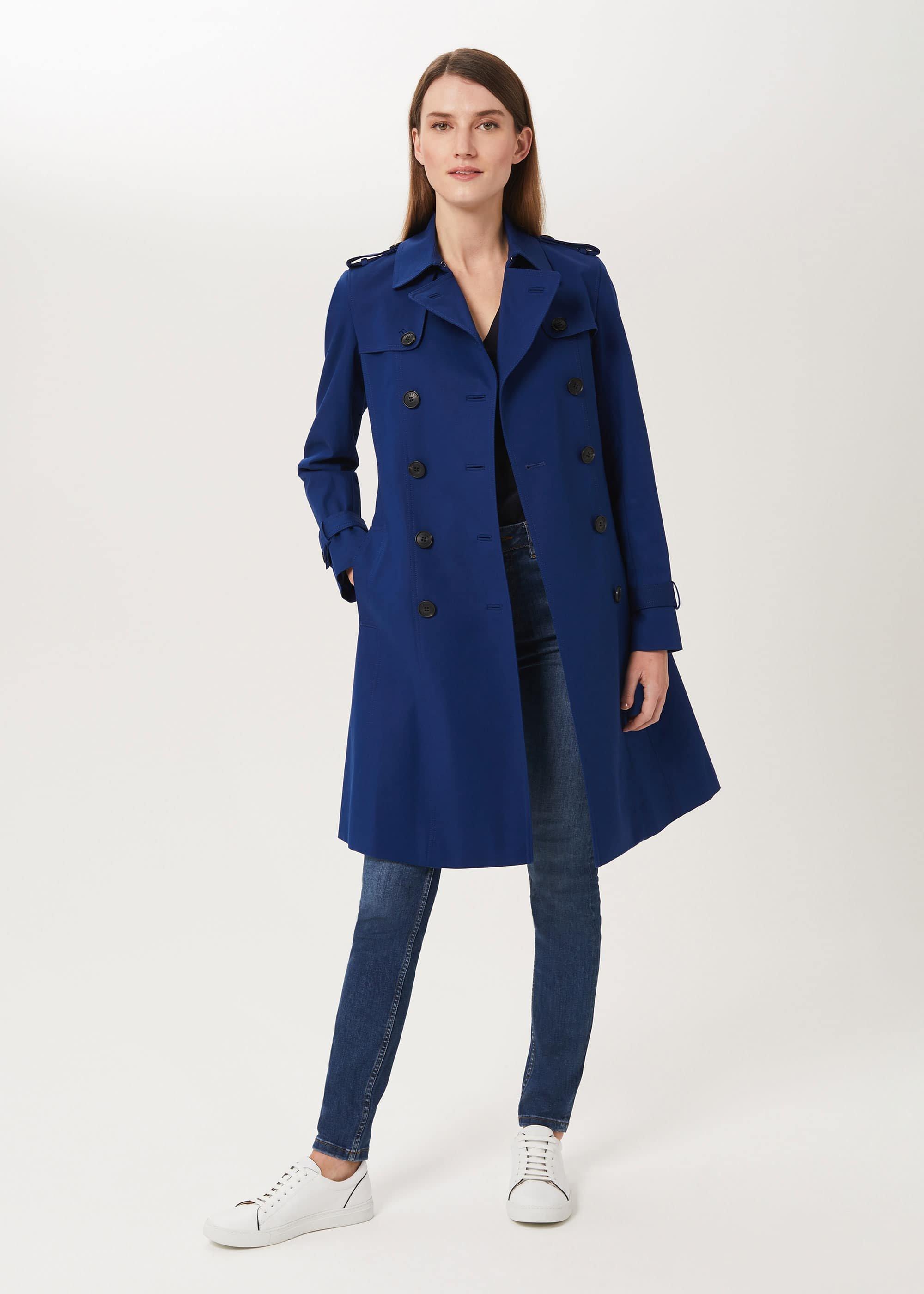 Saskia Water Resistant Trench Coat, Cobalt, hi-res