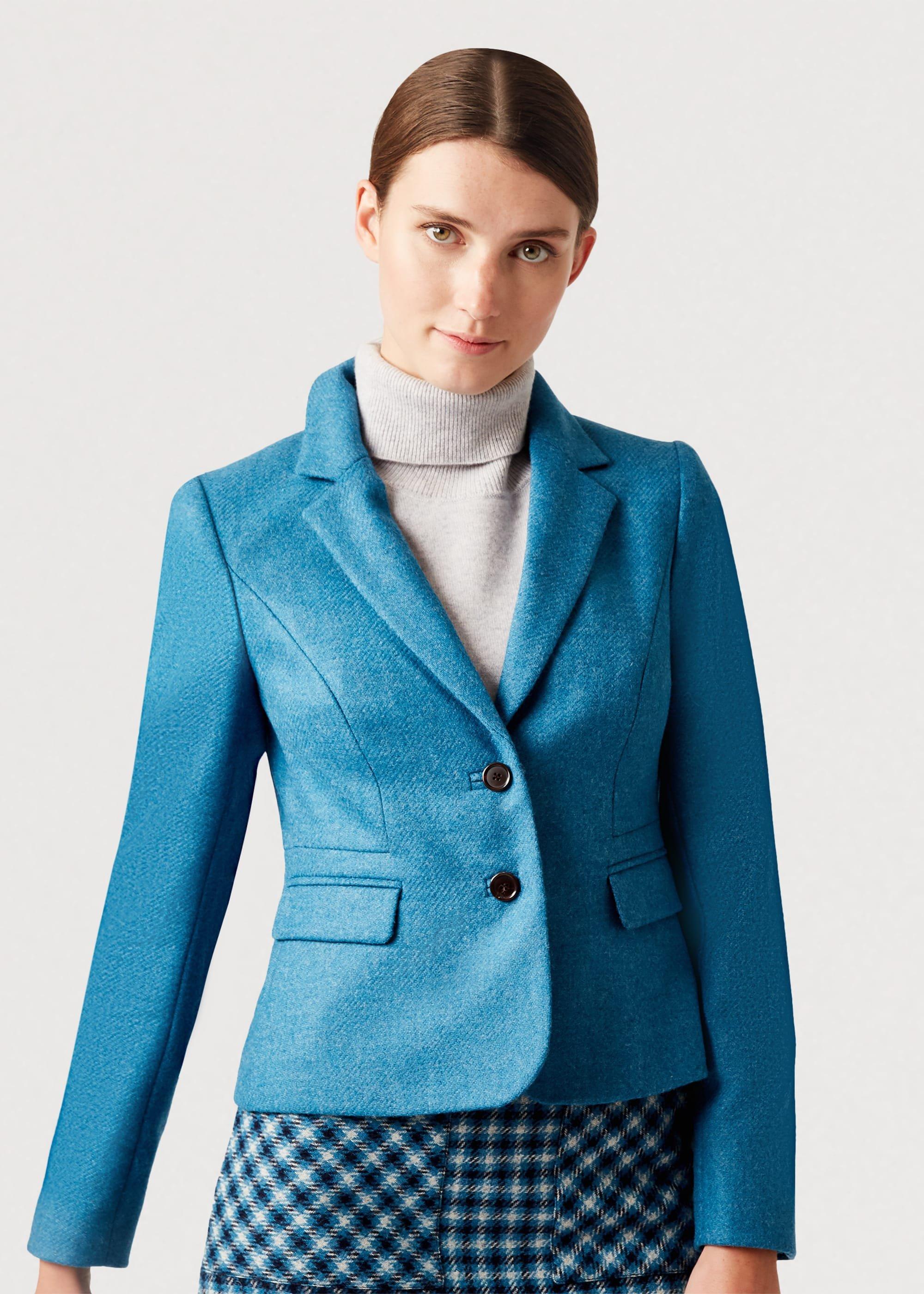 Hackness Wool Jacket, Kingfisher Blue, hi-res