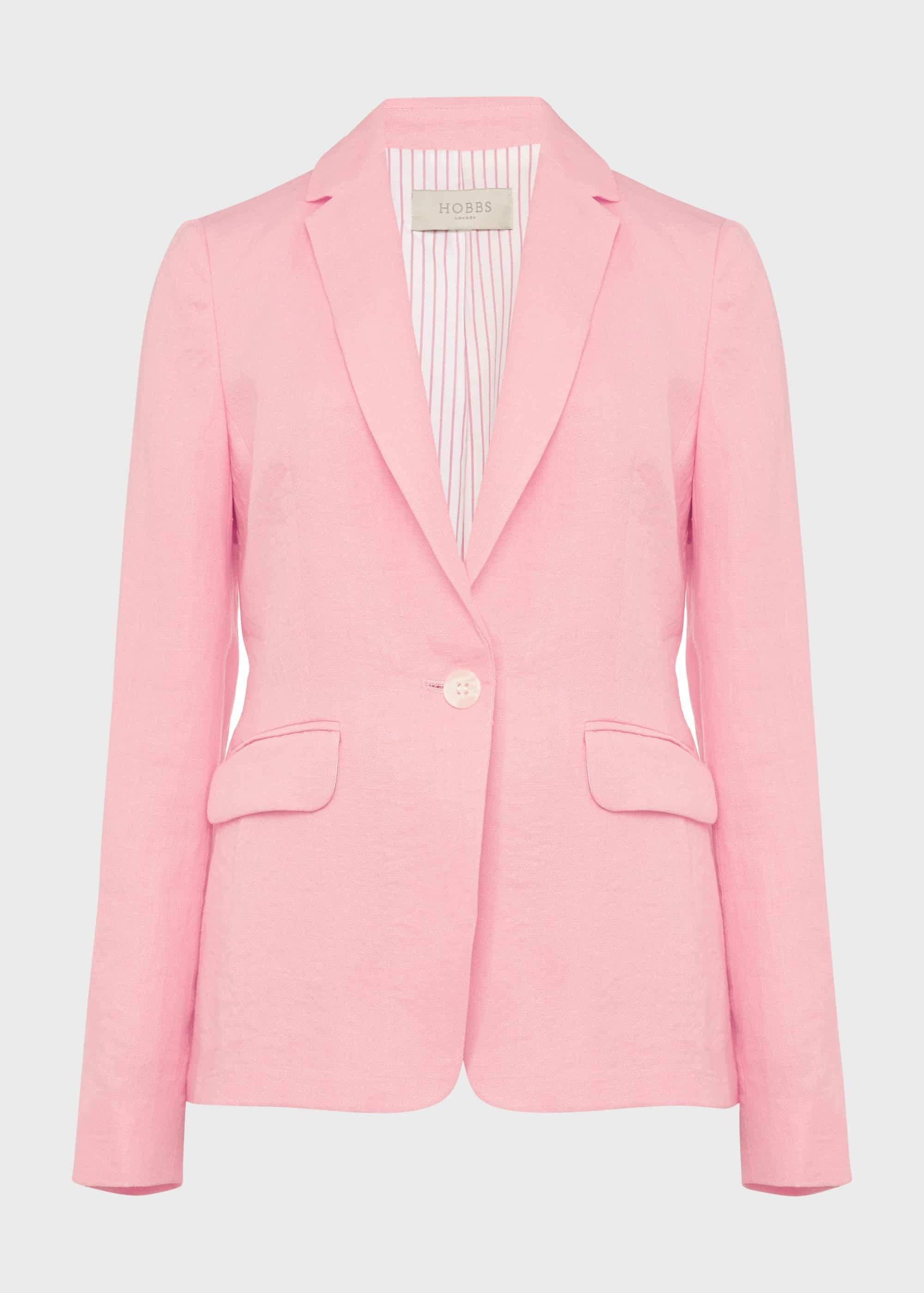 Trent Linen Jacket, Pink, hi-res