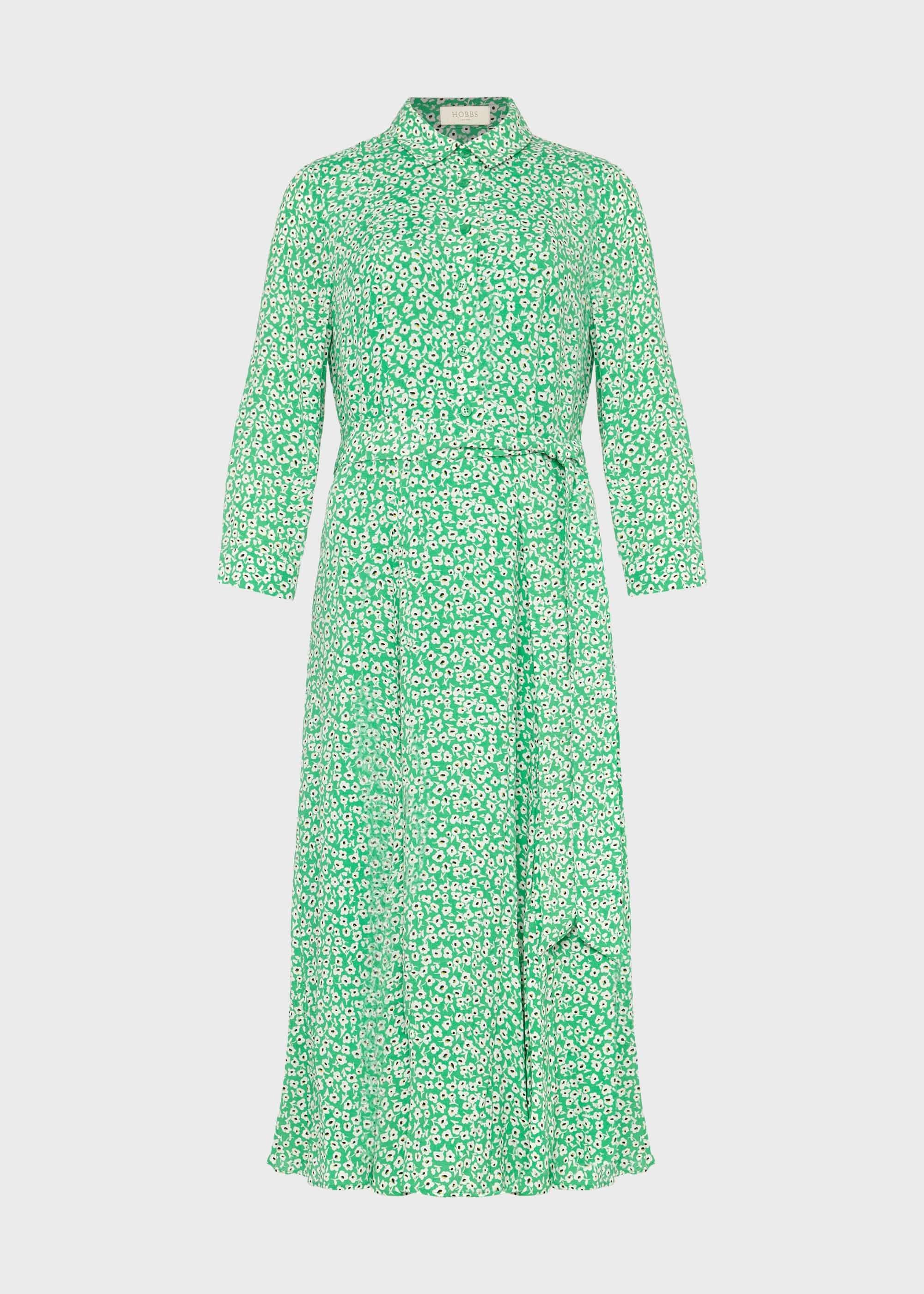 Frederica Floral Midi Dress, Green Multi, hi-res