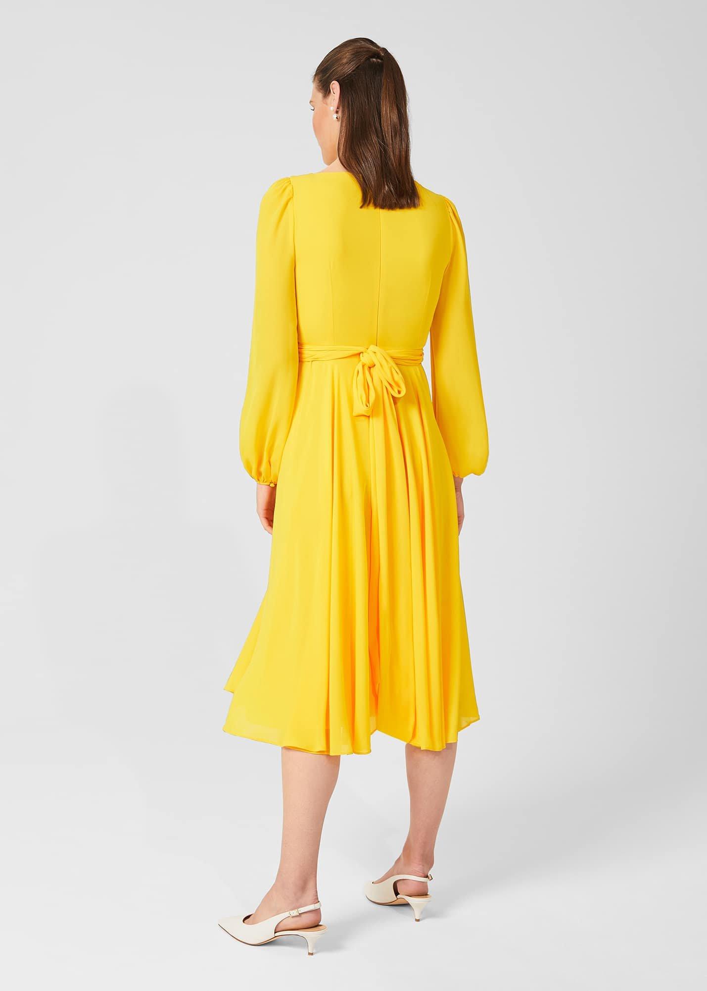Sadie Fit And Flare Dress, Yellow, hi-res