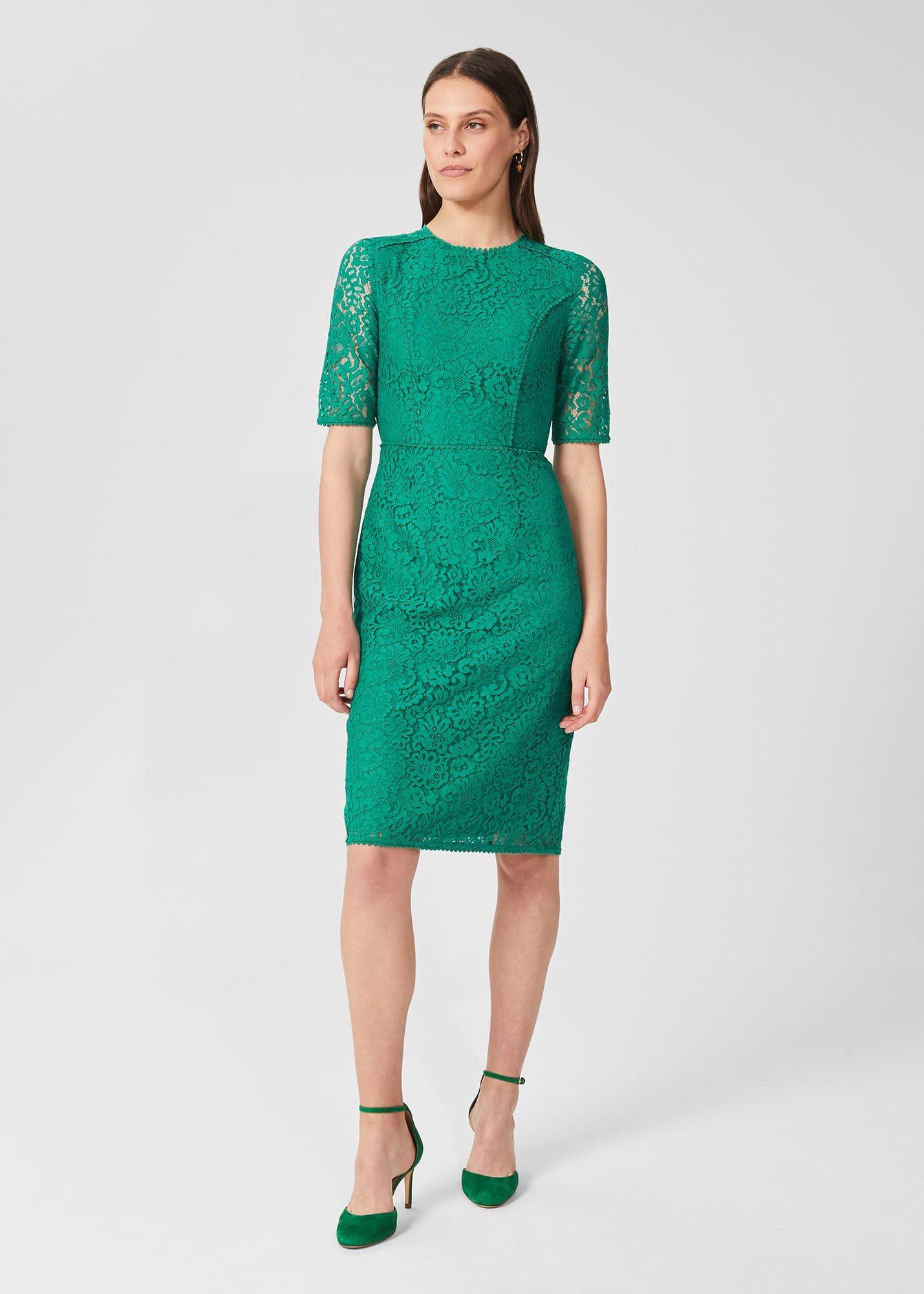 Penny Lace Shift Dress, Meadow Green, hi-res