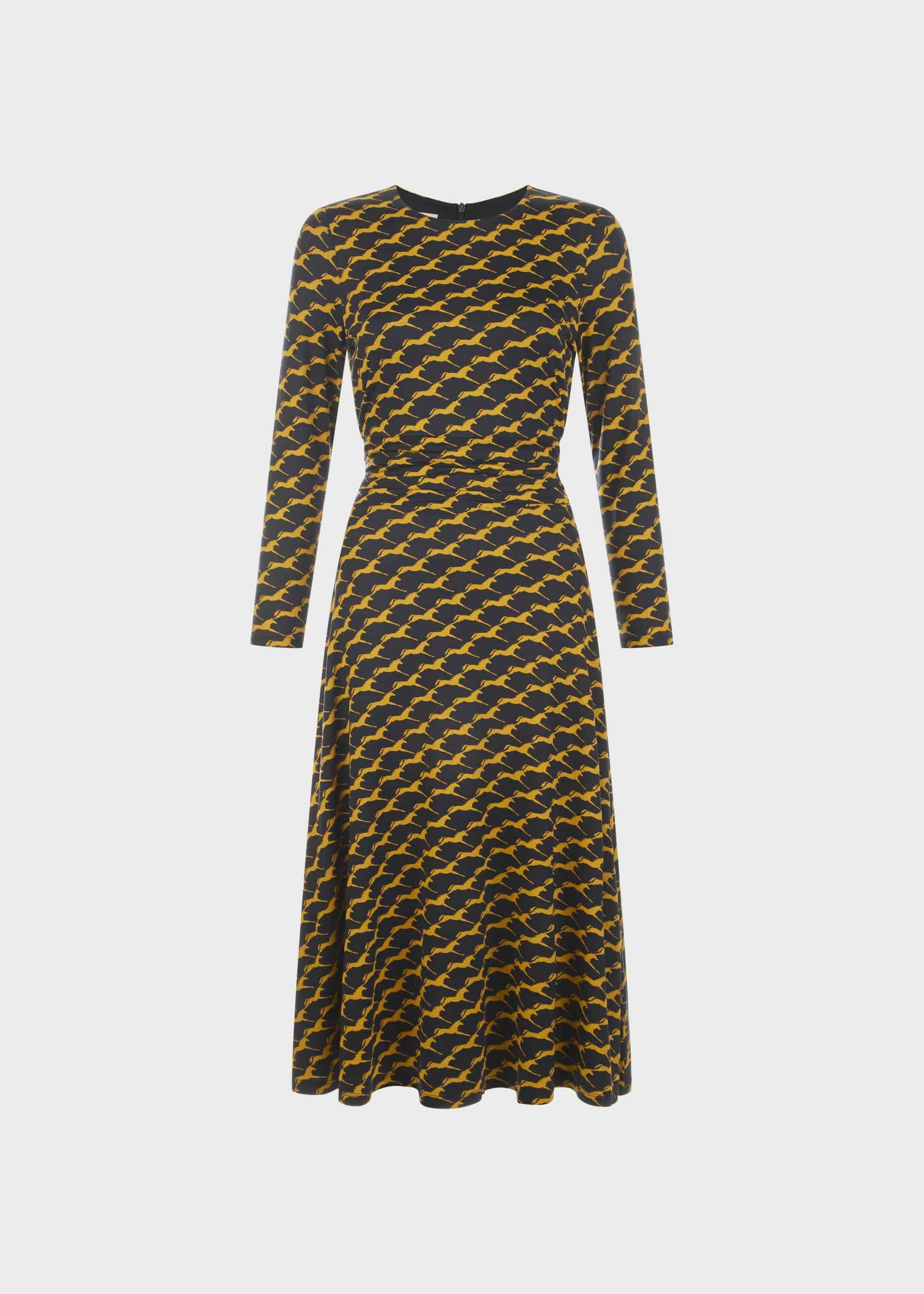 Bayview Midi Dress, Navy Chartreuse, hi-res
