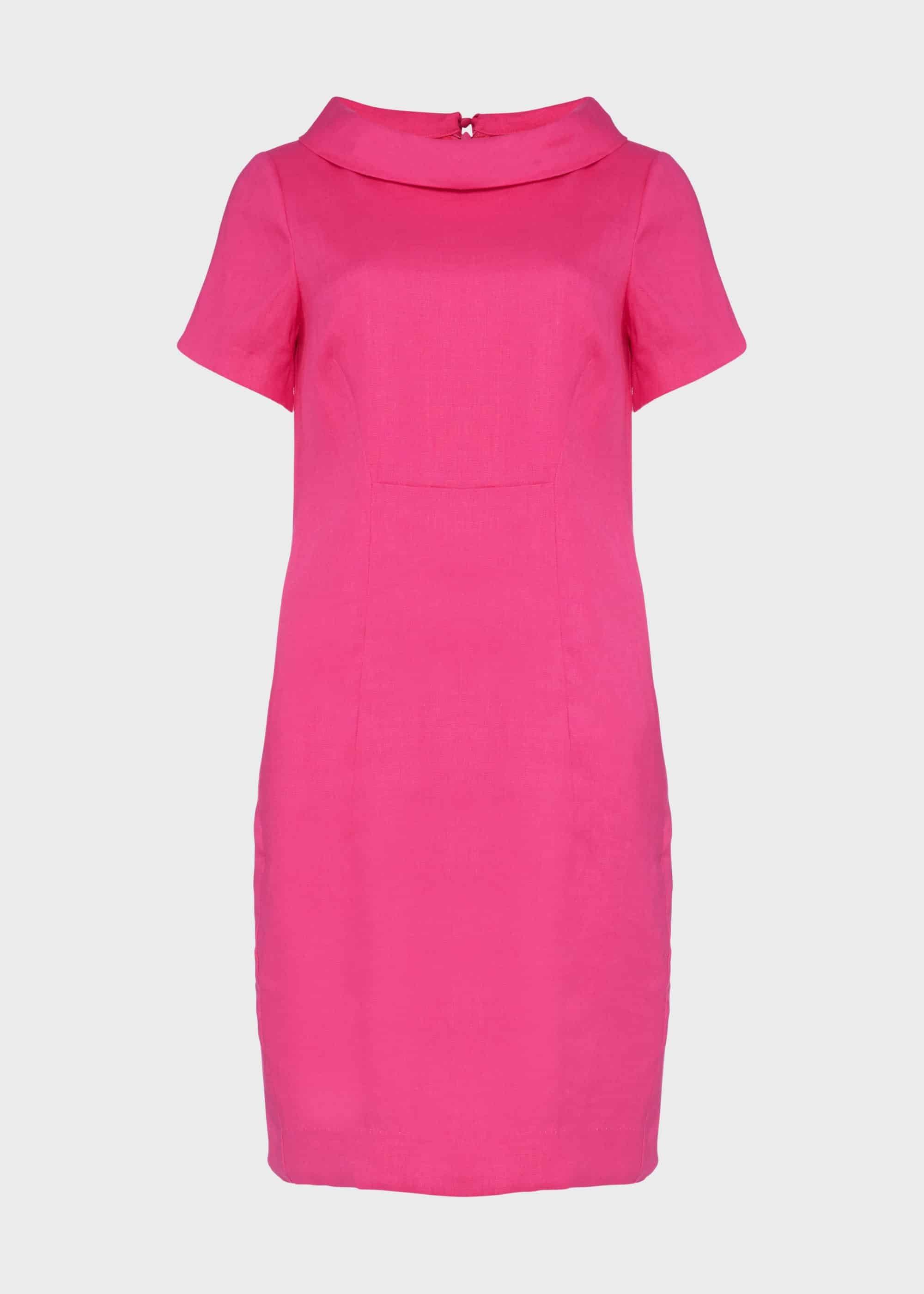 Petra Linen Dress, Pink, hi-res