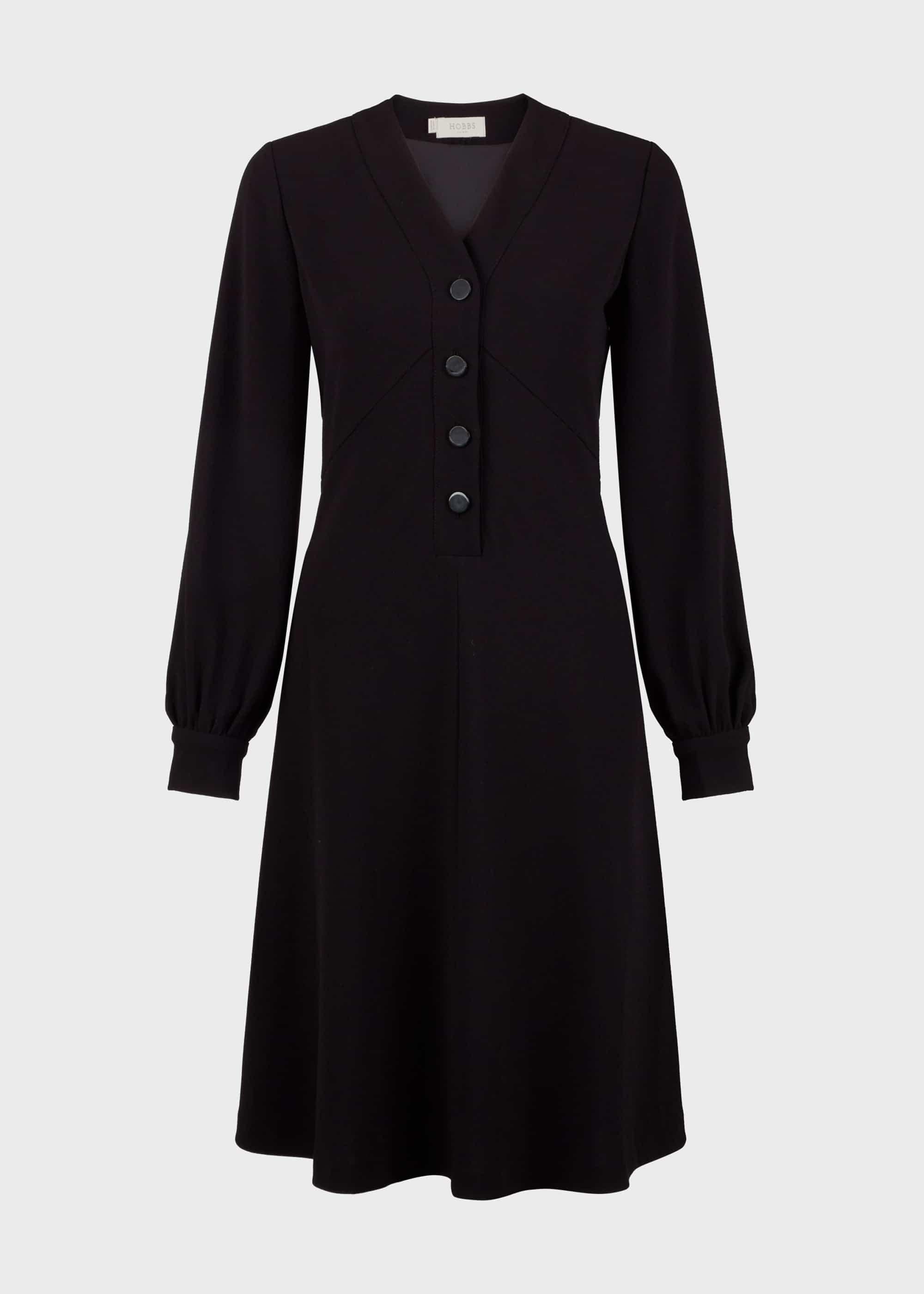 Lillian Fit And Flare Dress, Black, hi-res