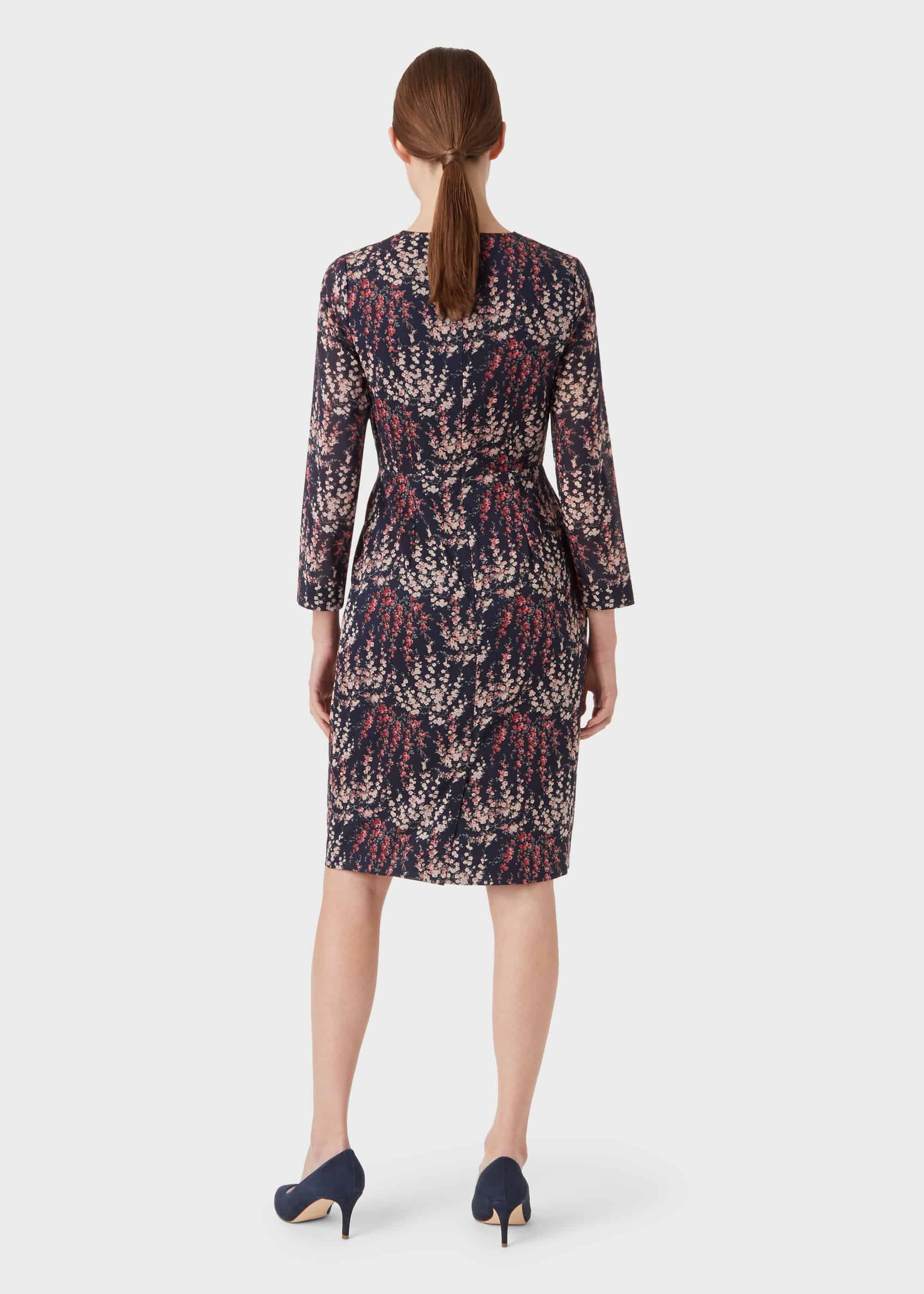  Trina Silk Blend Floral Dress, Midnight Rose, hi-res