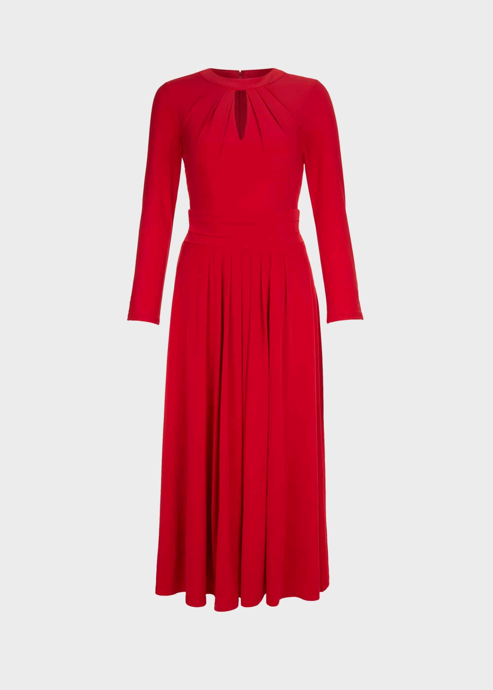 Suri Jersey Fit And Flare Dress, Red, hi-res