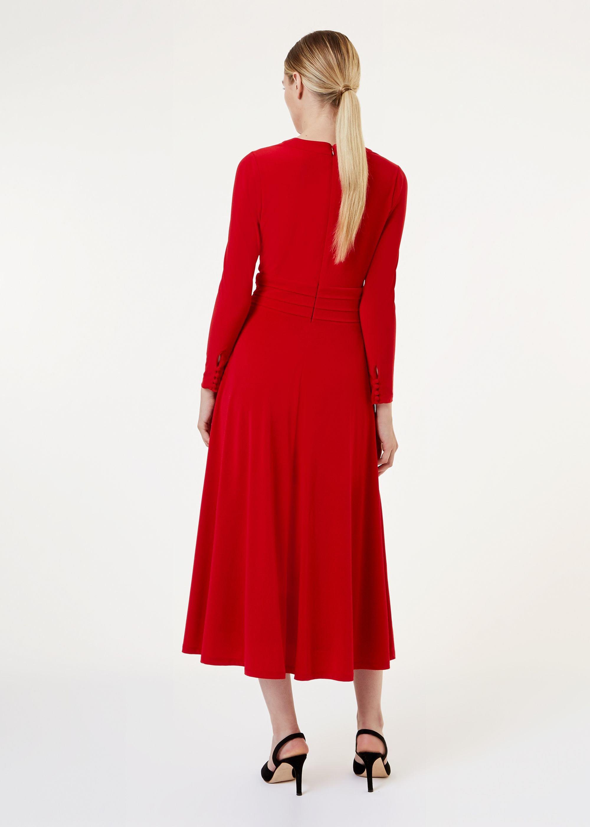 Suri Jersey Fit And Flare Dress, Red, hi-res
