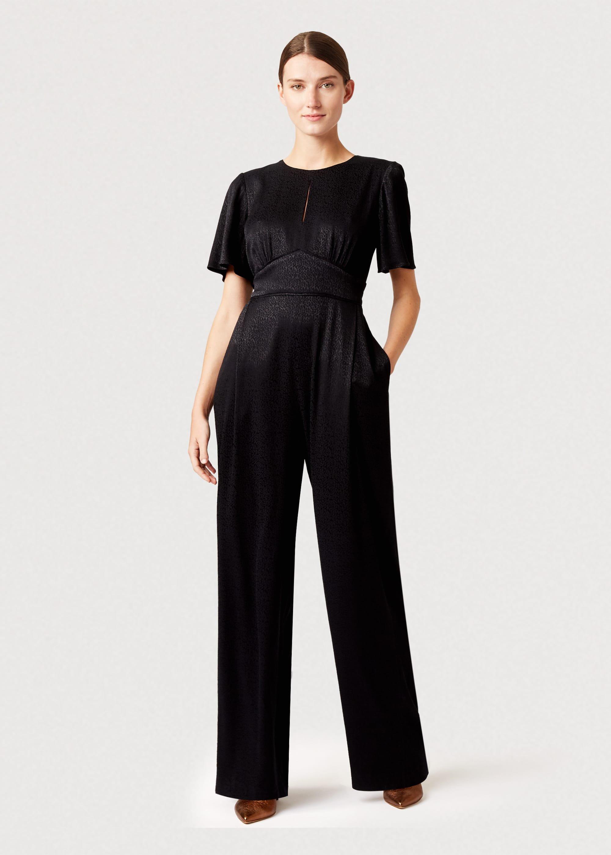 Jennifer Jaquard Animal Jumpsuit, Black, hi-res