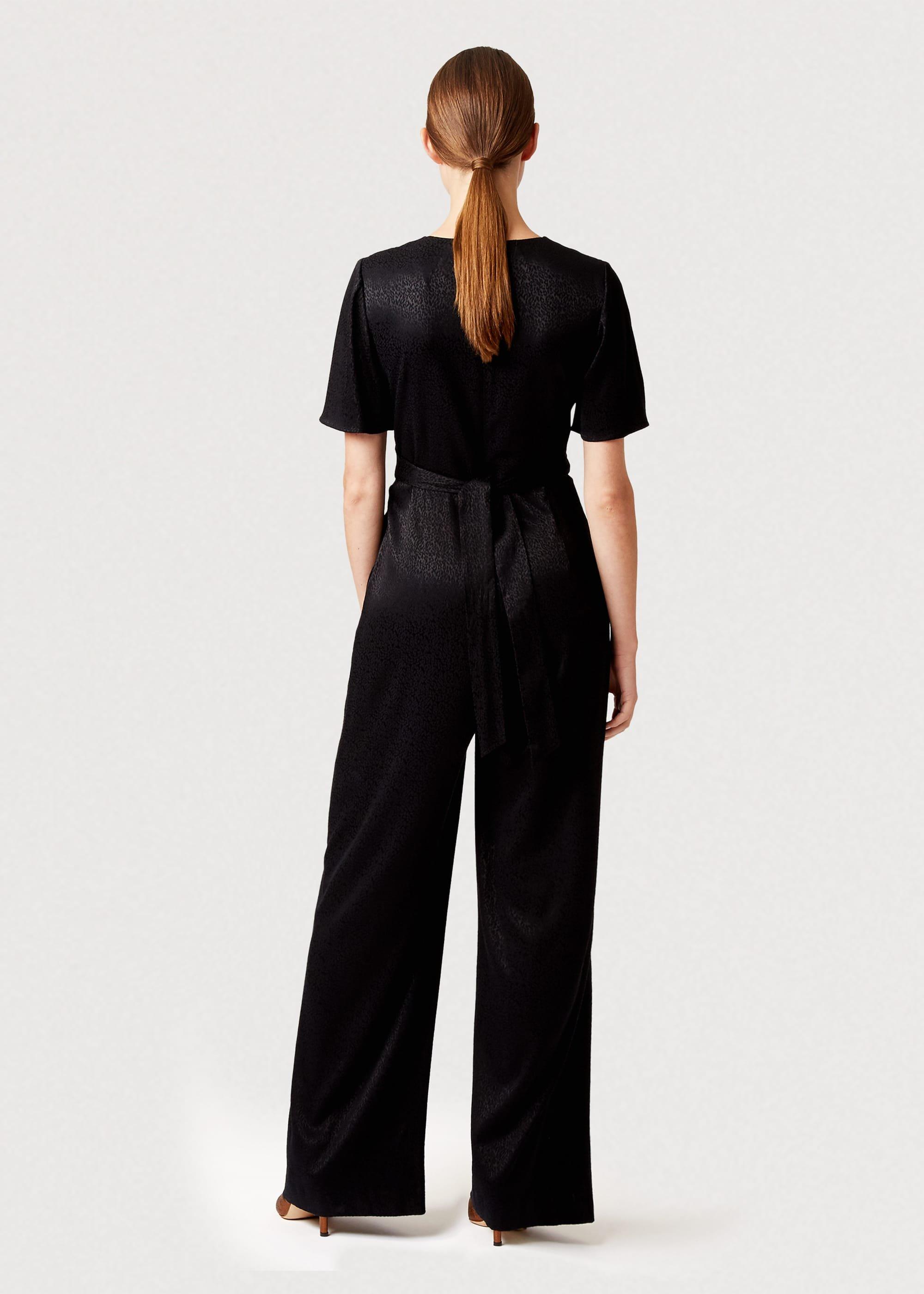 Jennifer Jaquard Animal Jumpsuit, Black, hi-res