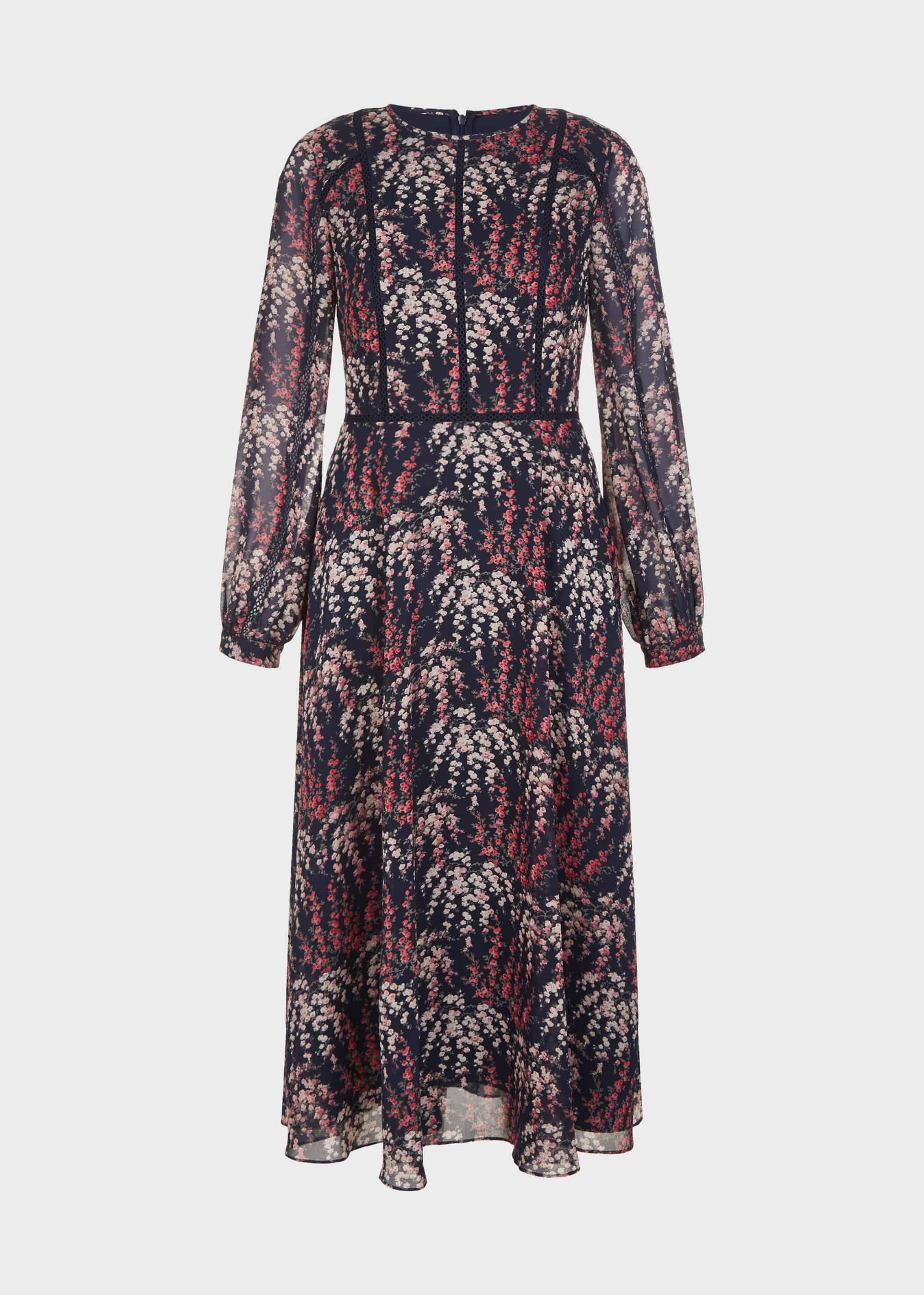 Eden Floral Tea Dress, Midnight Rose, hi-res