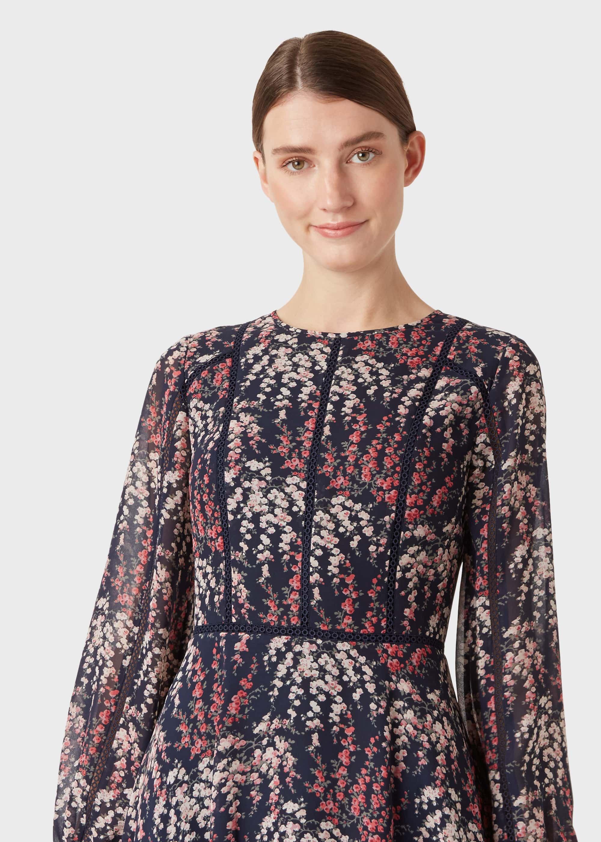 Eden Floral Tea Dress, Midnight Rose, hi-res