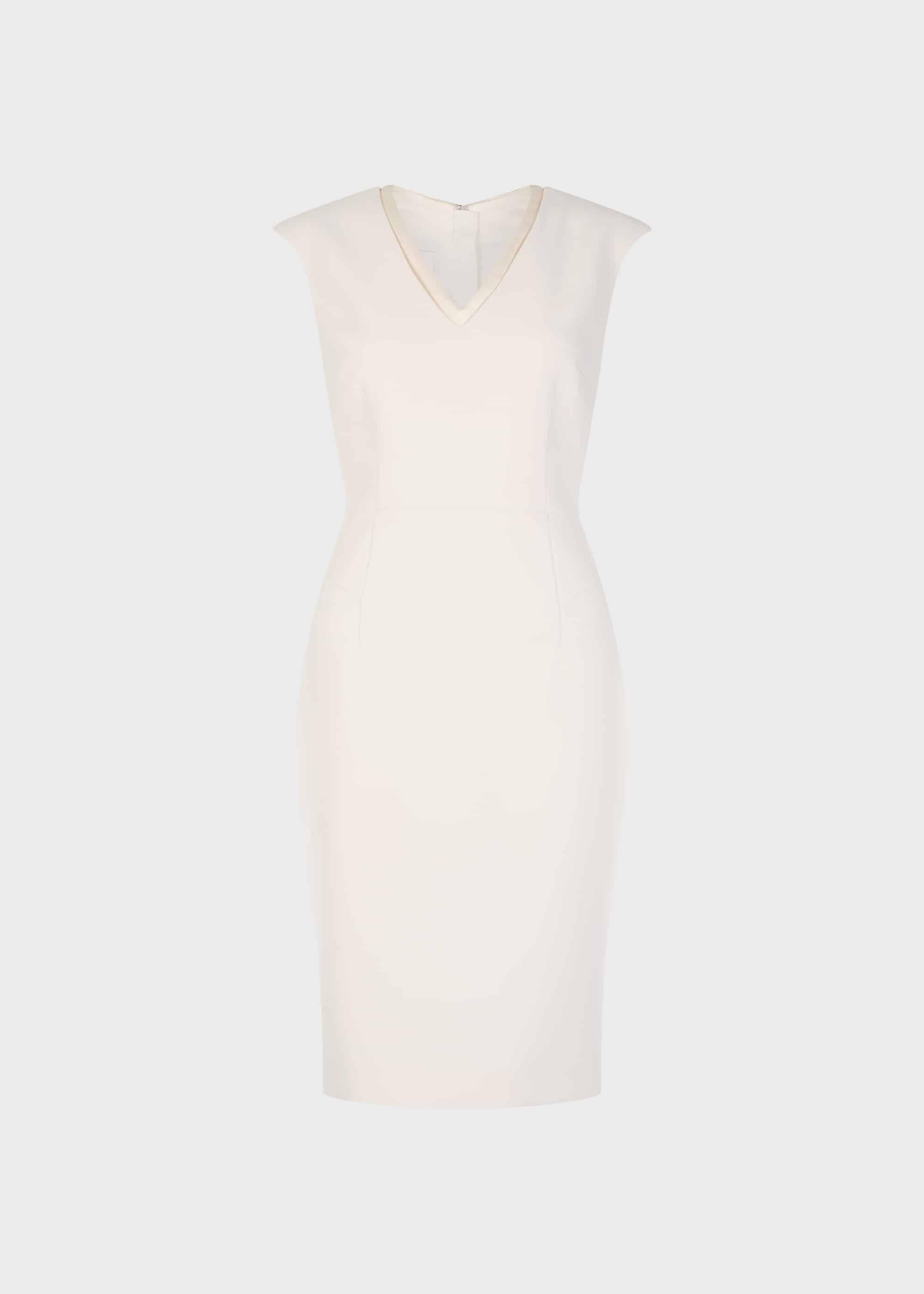 Frida V Neck  Shift Dress, Ivory, hi-res