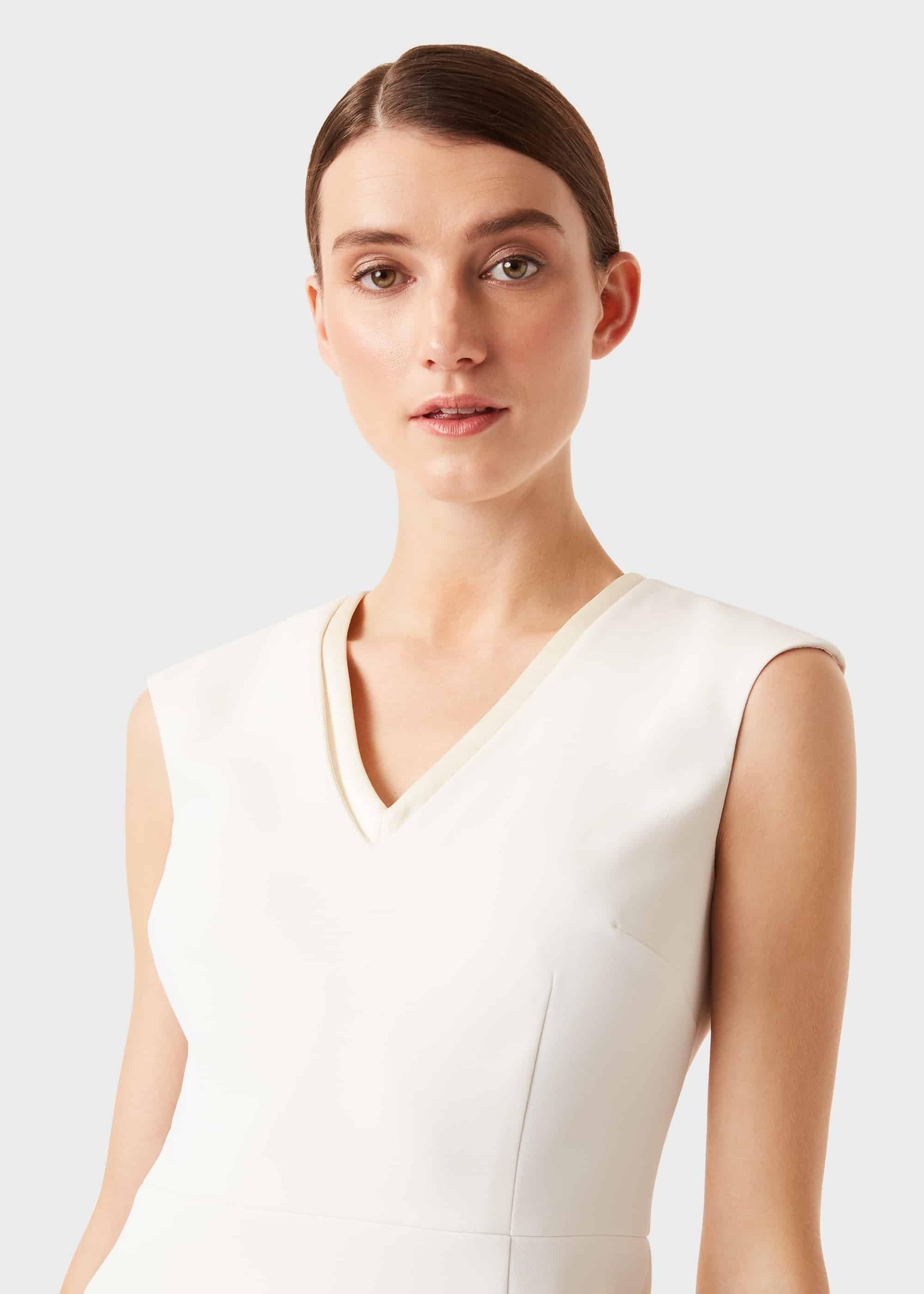 Frida V Neck  Shift Dress, Ivory, hi-res