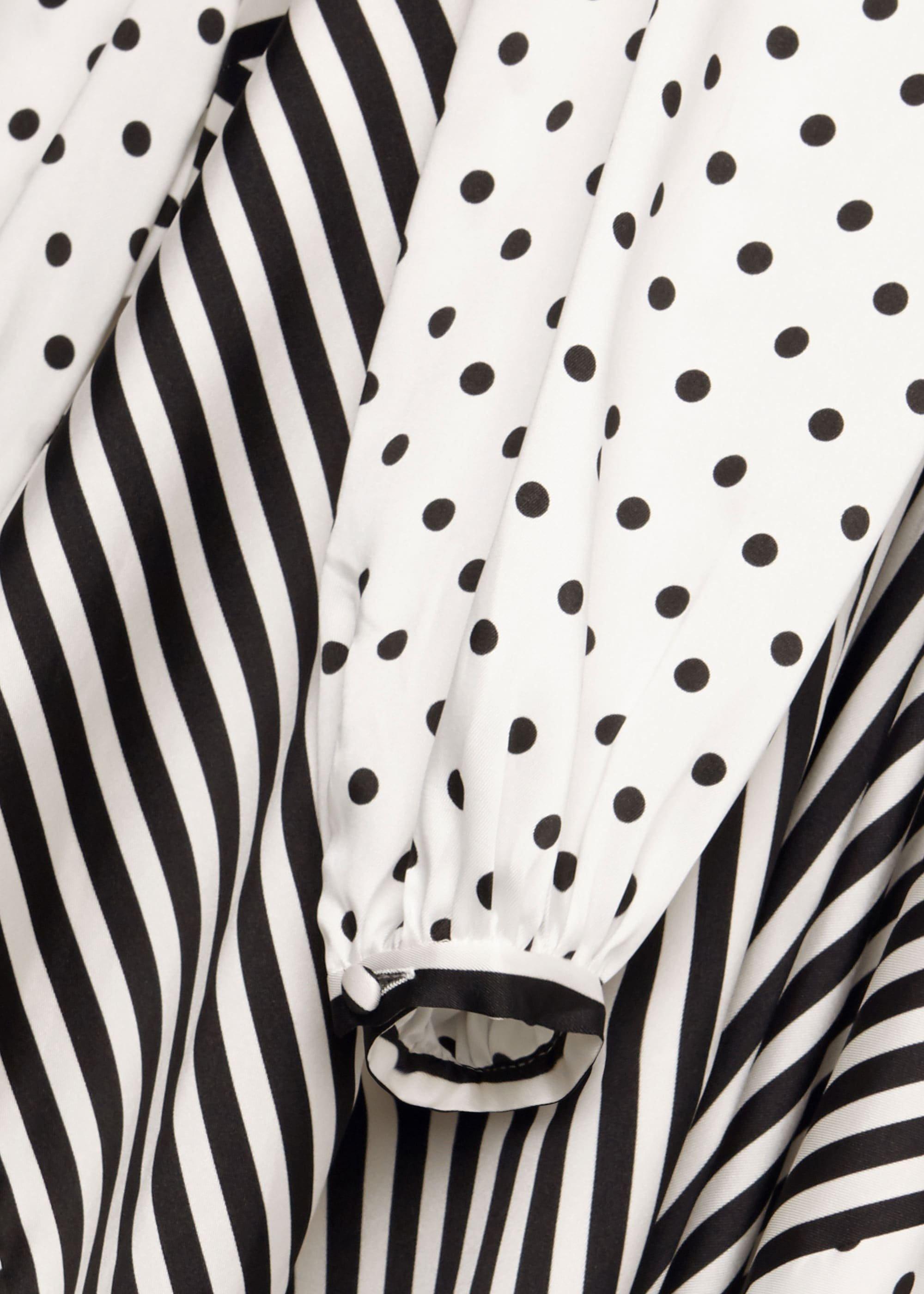 Imogen Spot Stripe Dress, Ivory Black, hi-res