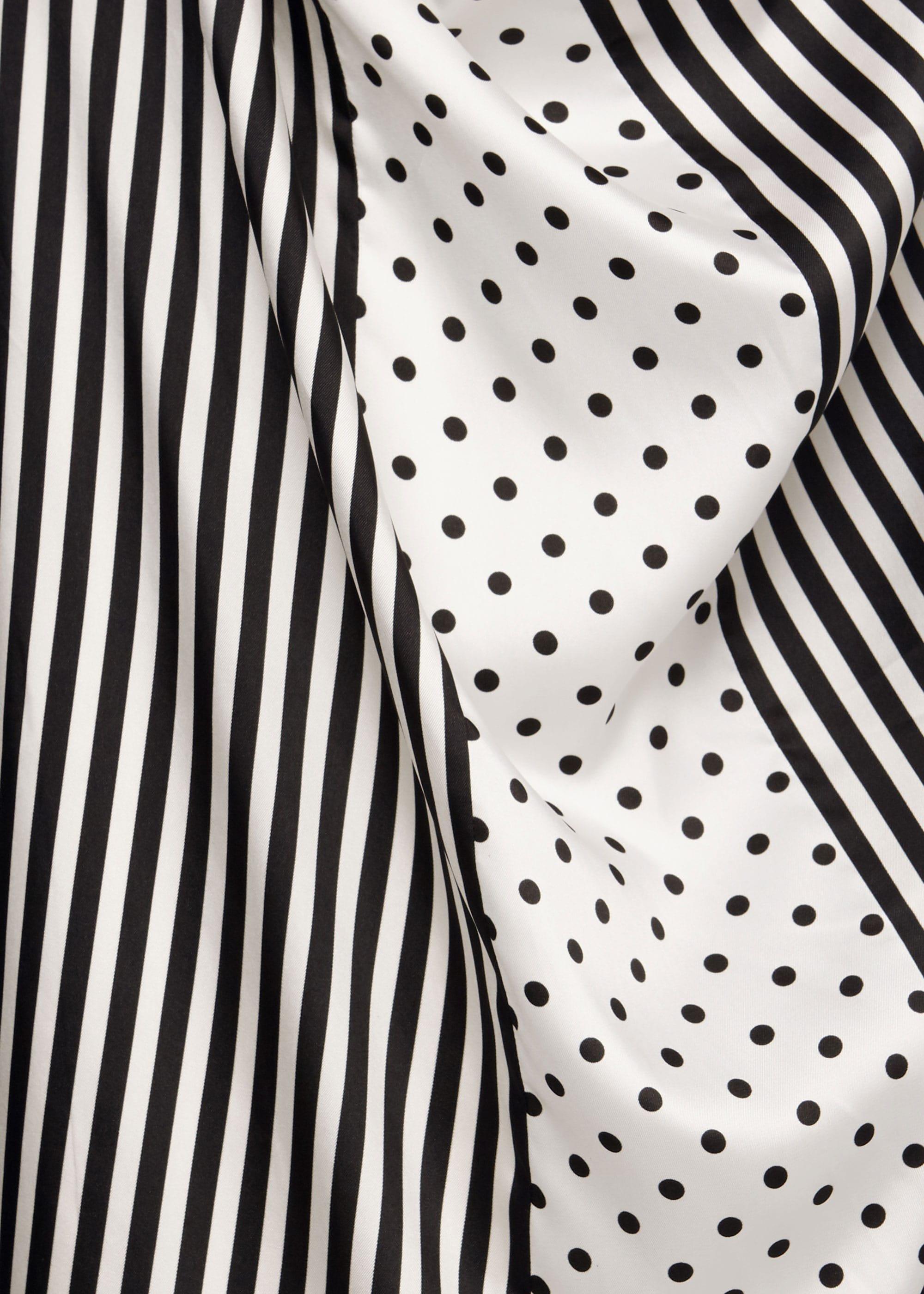 Imogen Spot Stripe Dress, Ivory Black, hi-res