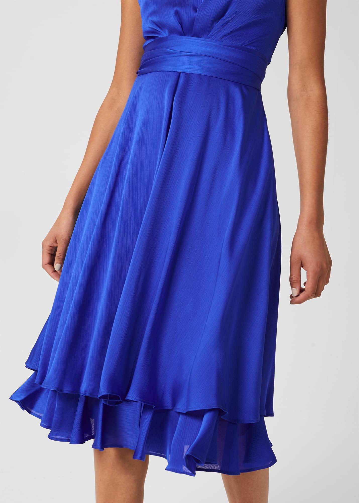Viola V Neck Dress, Cobalt, hi-res