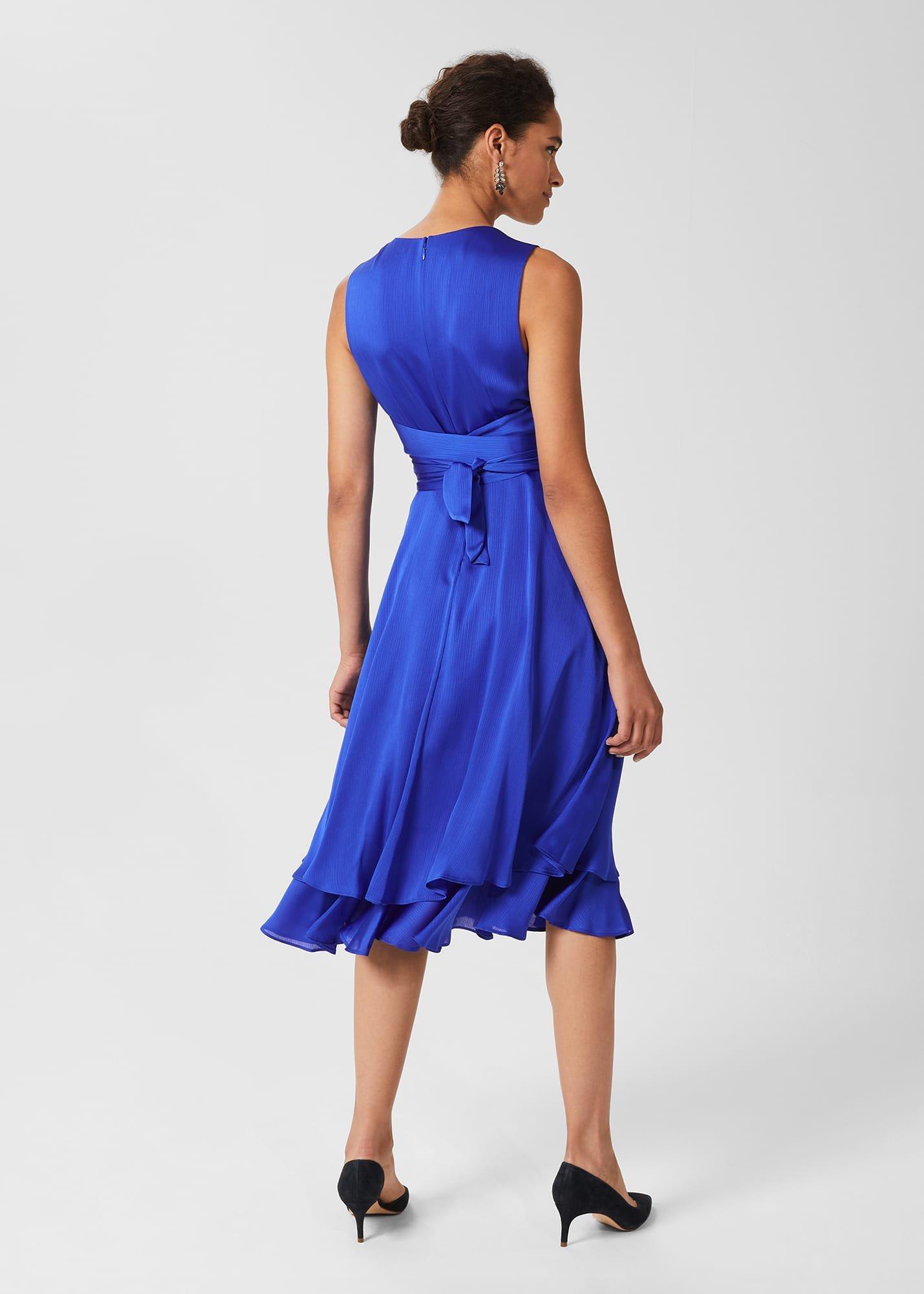 Viola V Neck Dress, Cobalt, hi-res