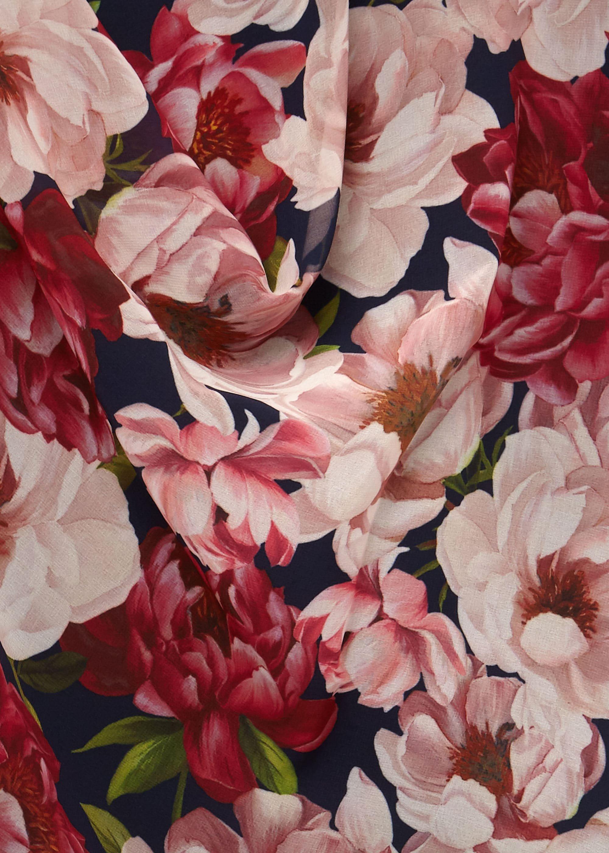 Carly Floral Midi Dress, Peony Pink, hi-res