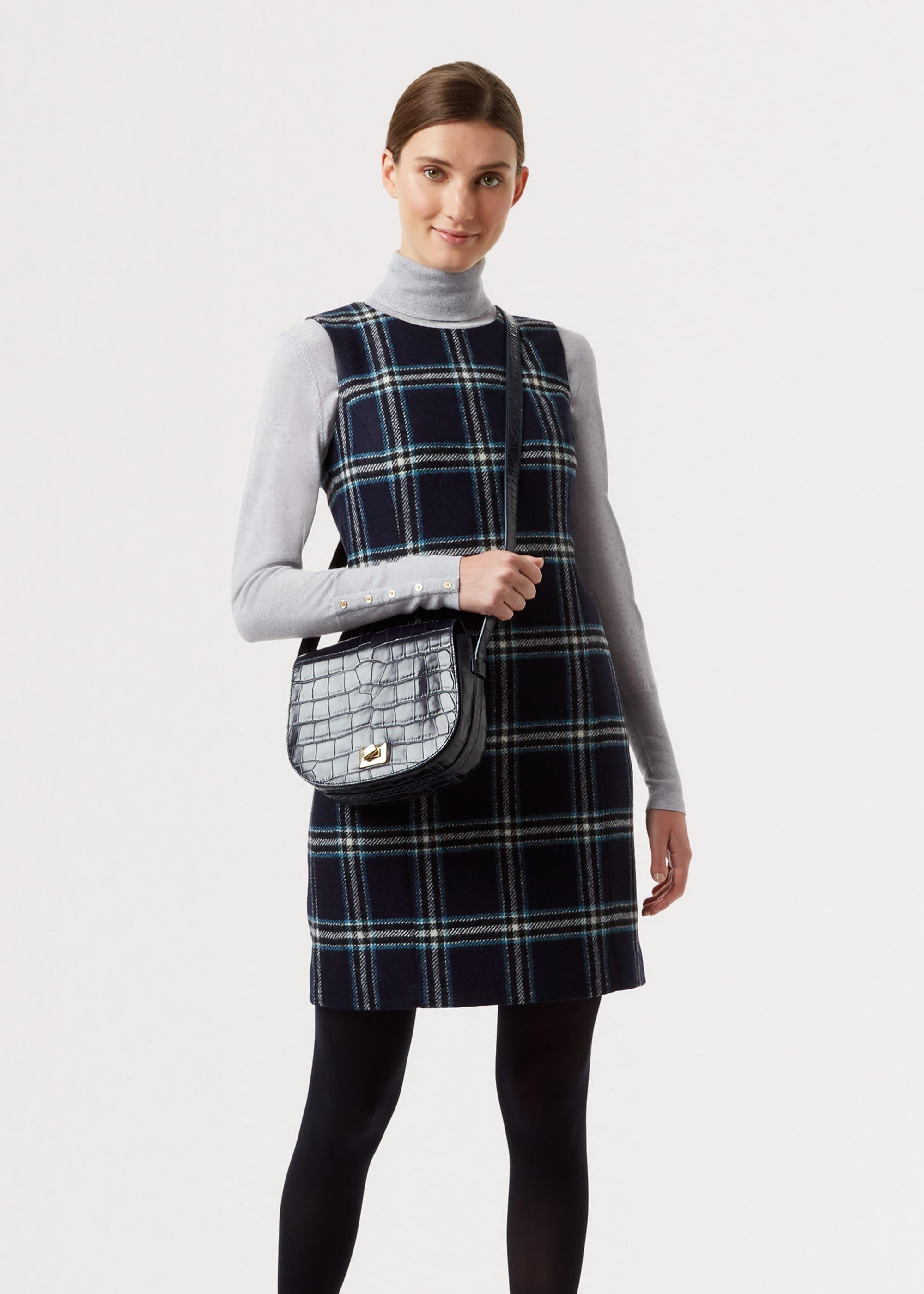 Robbie Wool Dress, Navy Multi, hi-res