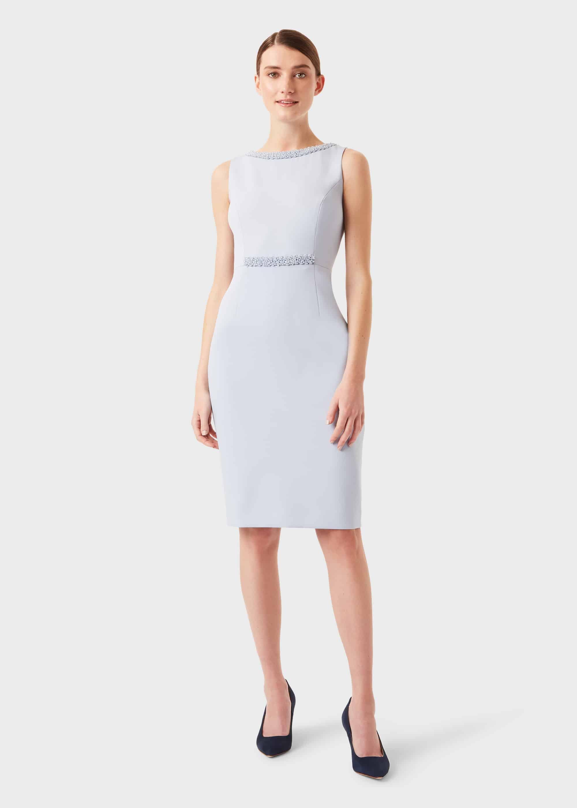 Gill Embellished Shift Dress, Pale Blue, hi-res