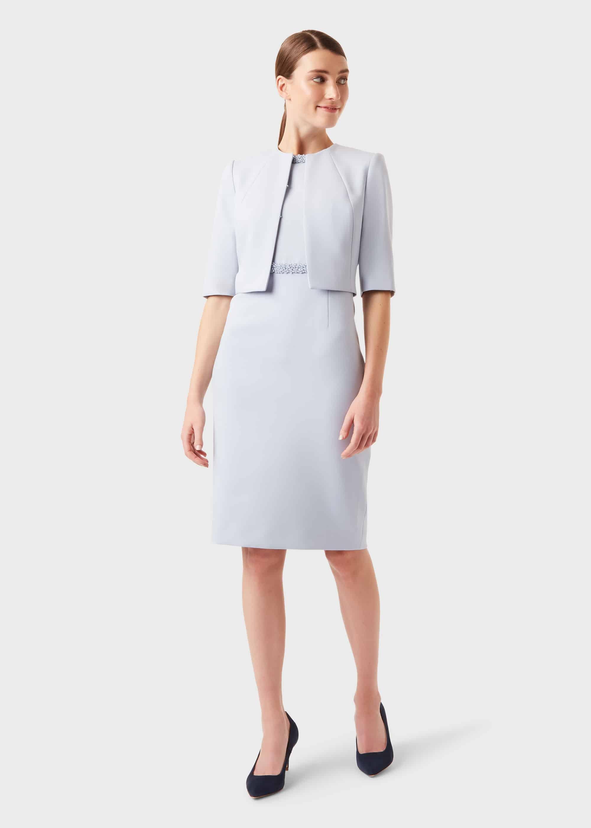 Gill Embellished Shift Dress, Pale Blue, hi-res