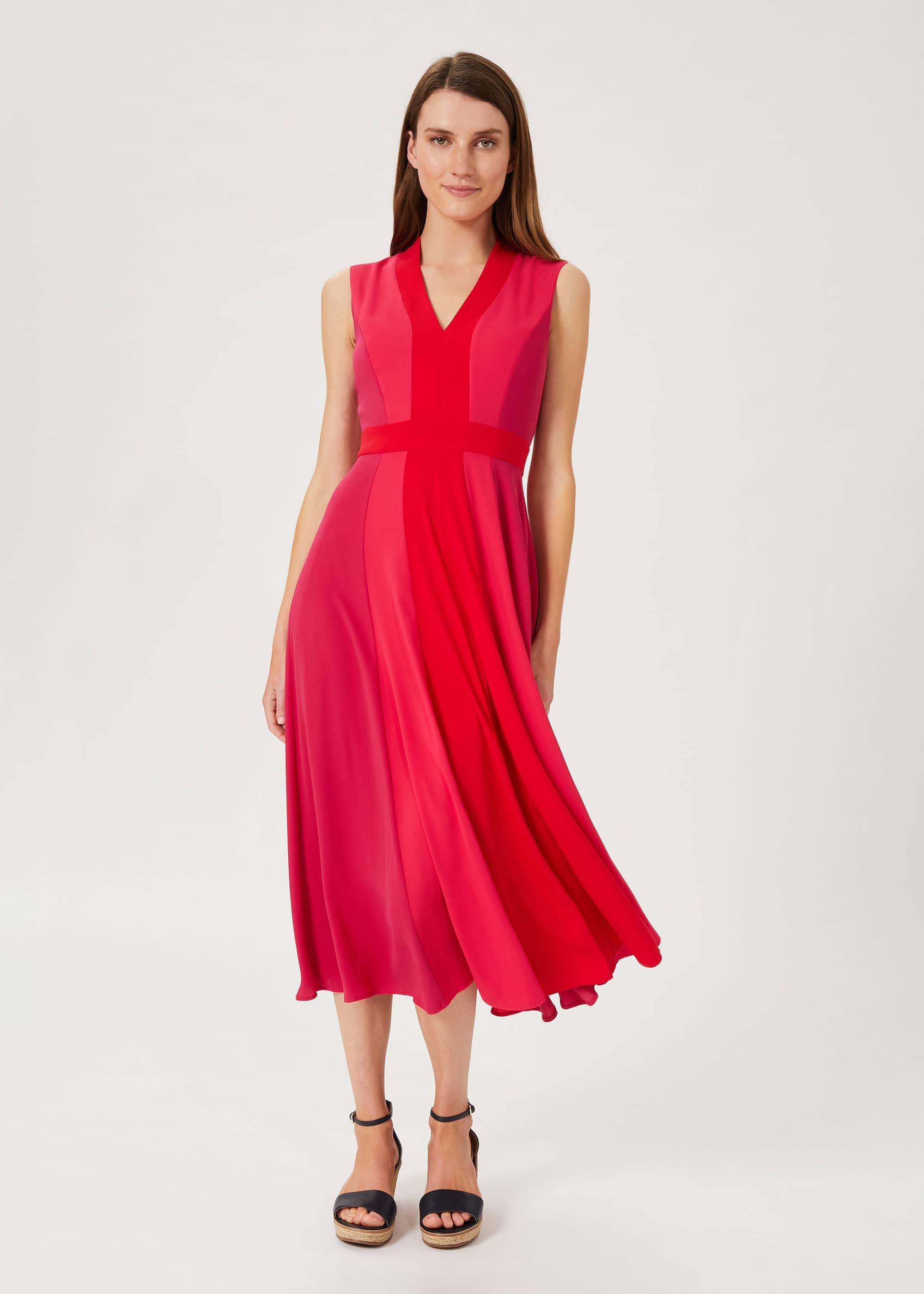 Jilly Fit And Flare Dress, Raspberry Red, hi-res