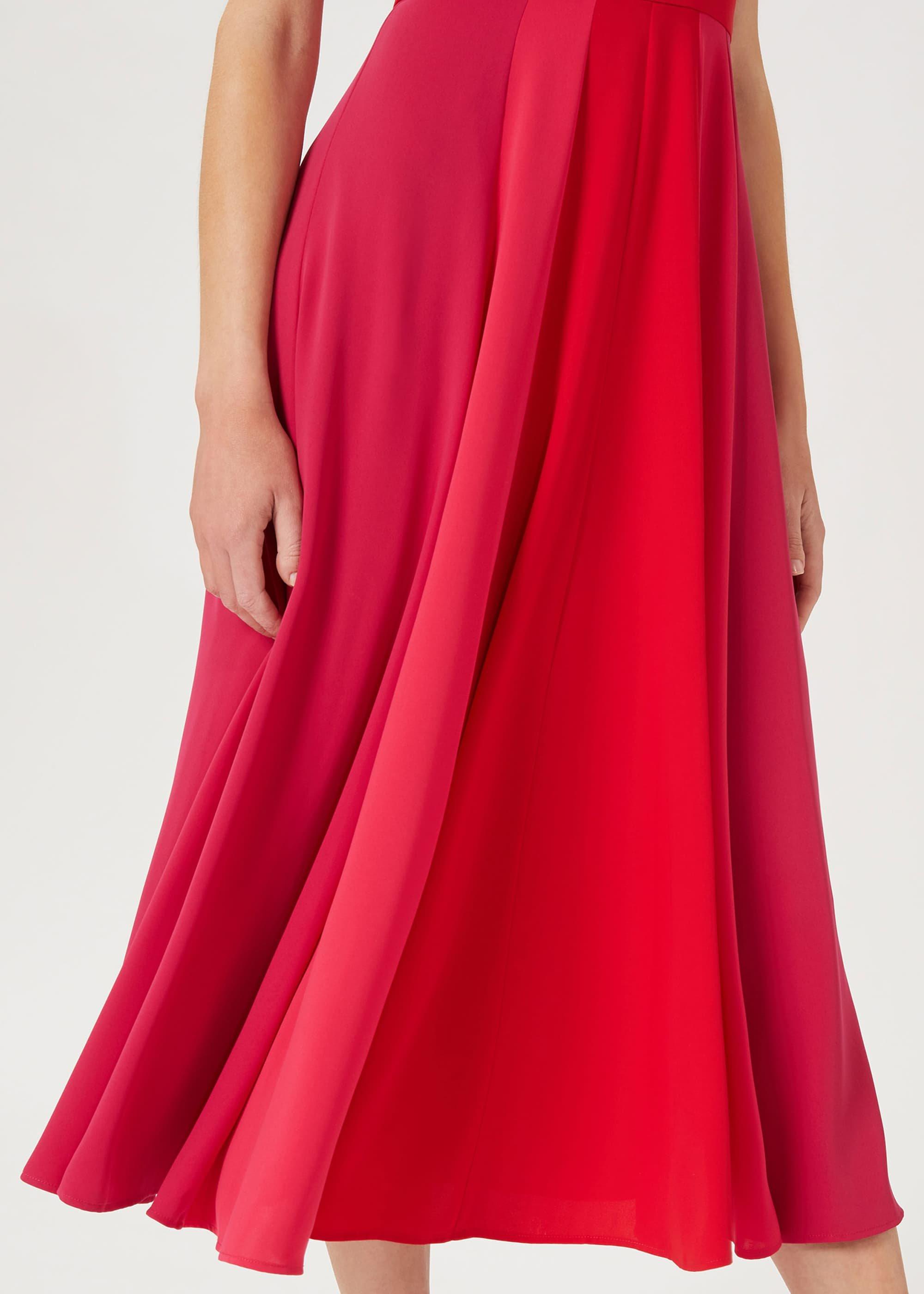 Jilly Fit And Flare Dress, Raspberry Red, hi-res