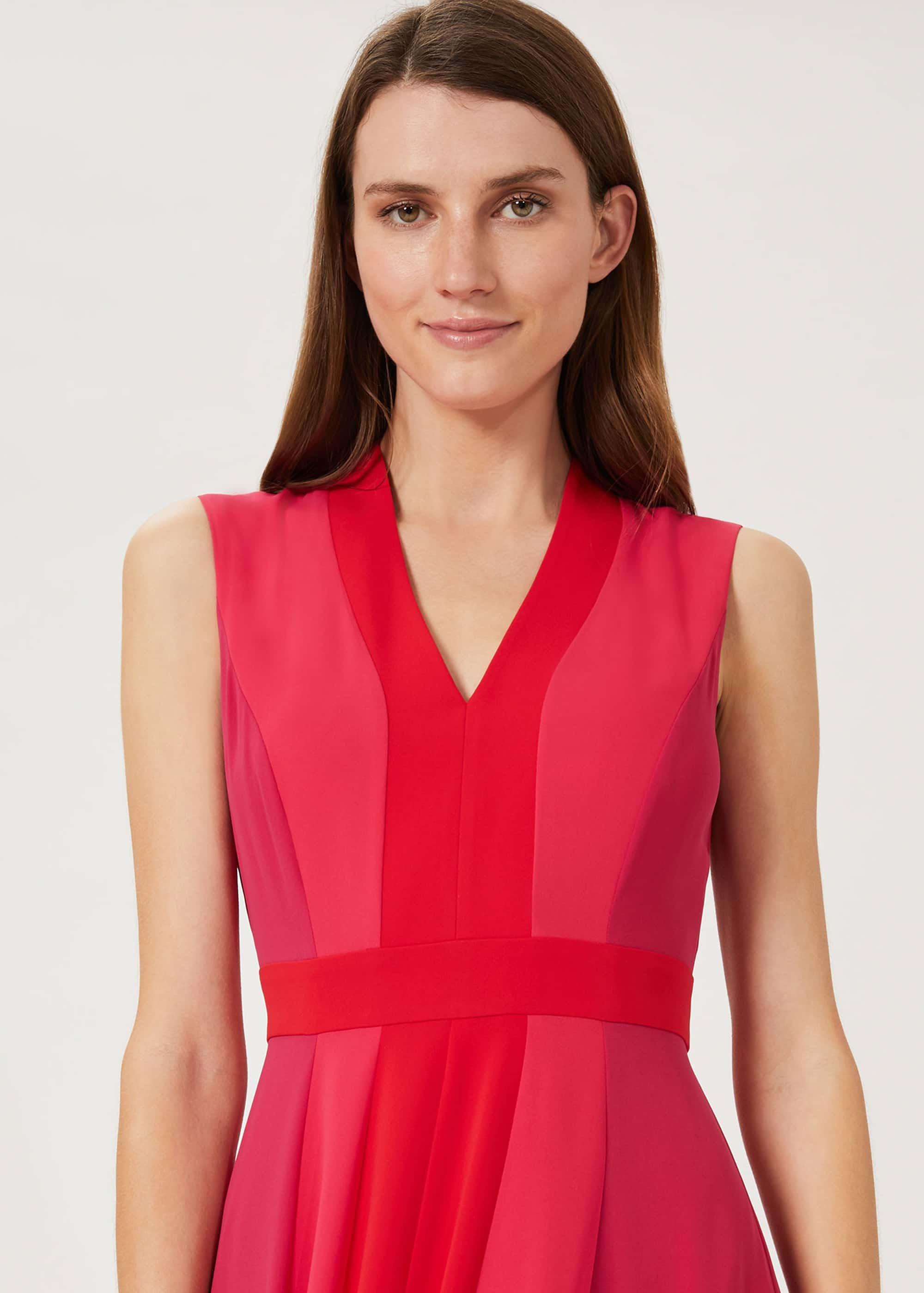 Jilly Fit And Flare Dress, Raspberry Red, hi-res