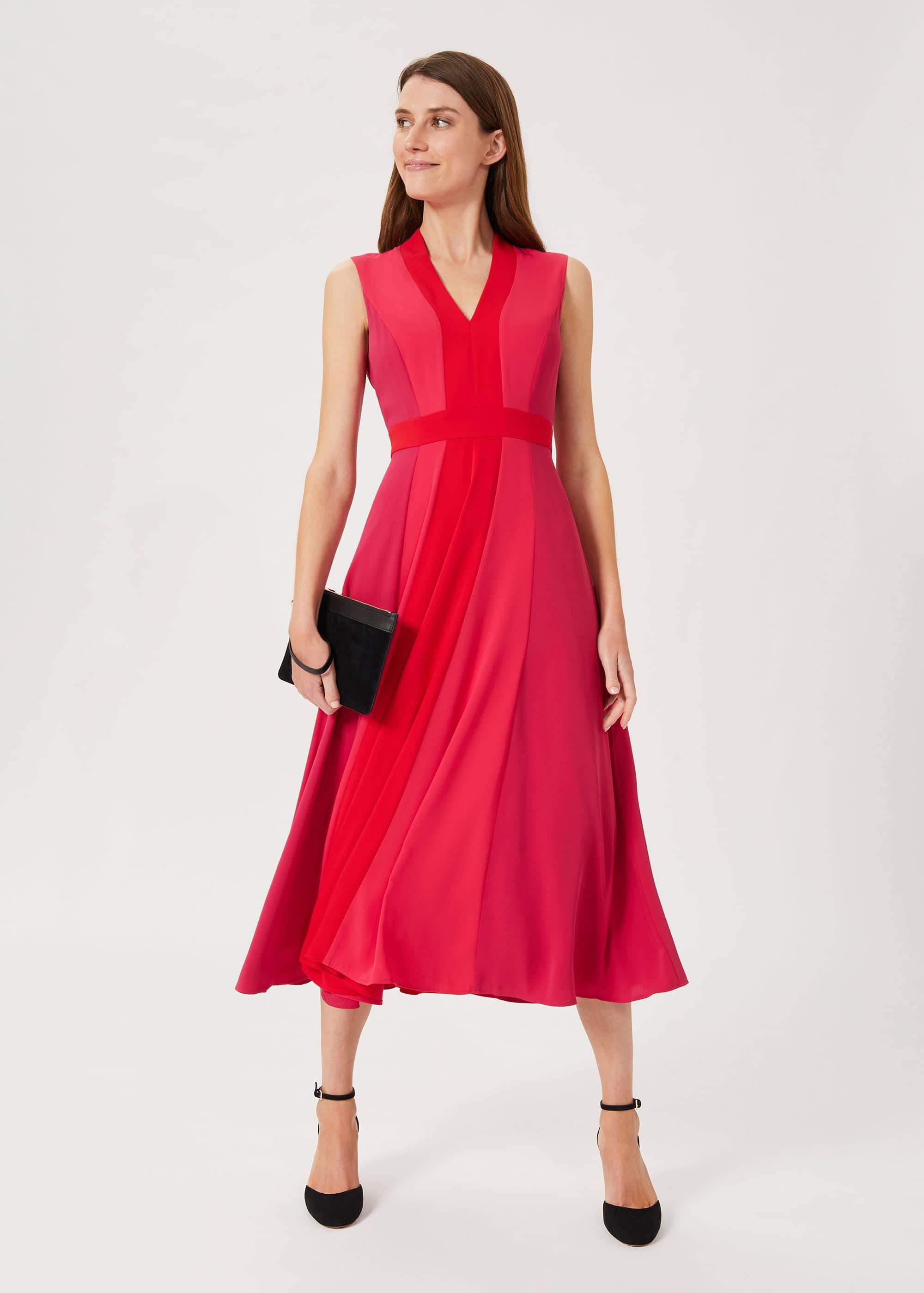 Jilly Fit And Flare Dress, Raspberry Red, hi-res