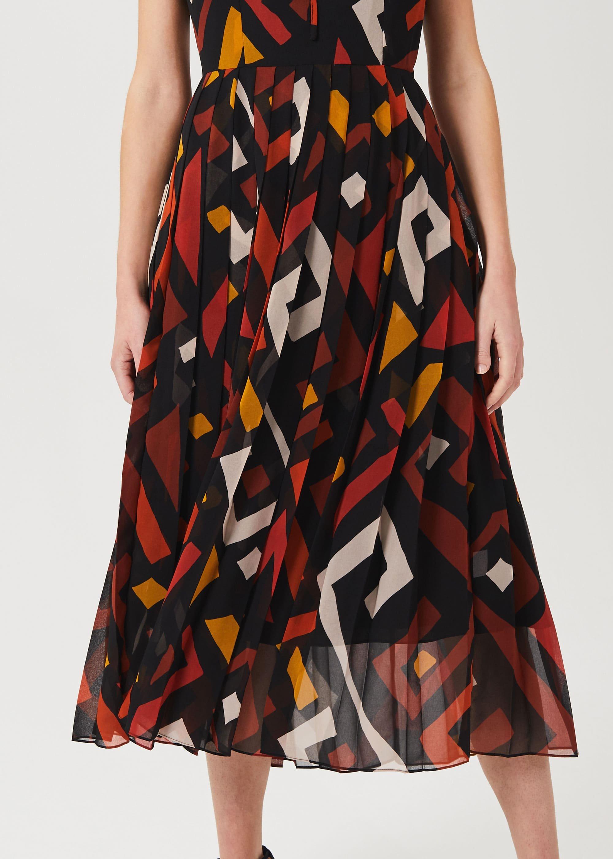 Arianna Printed Midi Dress, Multi, hi-res