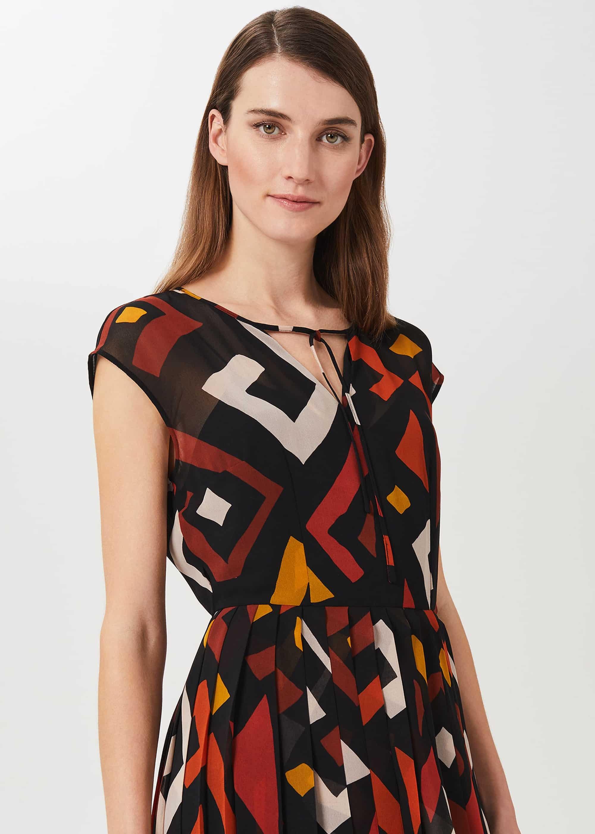 Arianna Printed Midi Dress, Multi, hi-res